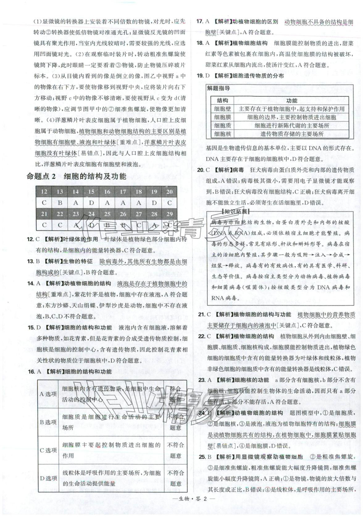 2026年天利38套中考试题分类生物 第2页