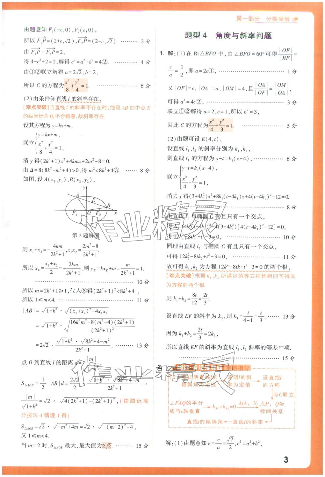 2025年腾远高考圆锥曲线题函数与导数题数学 参考答案第3页