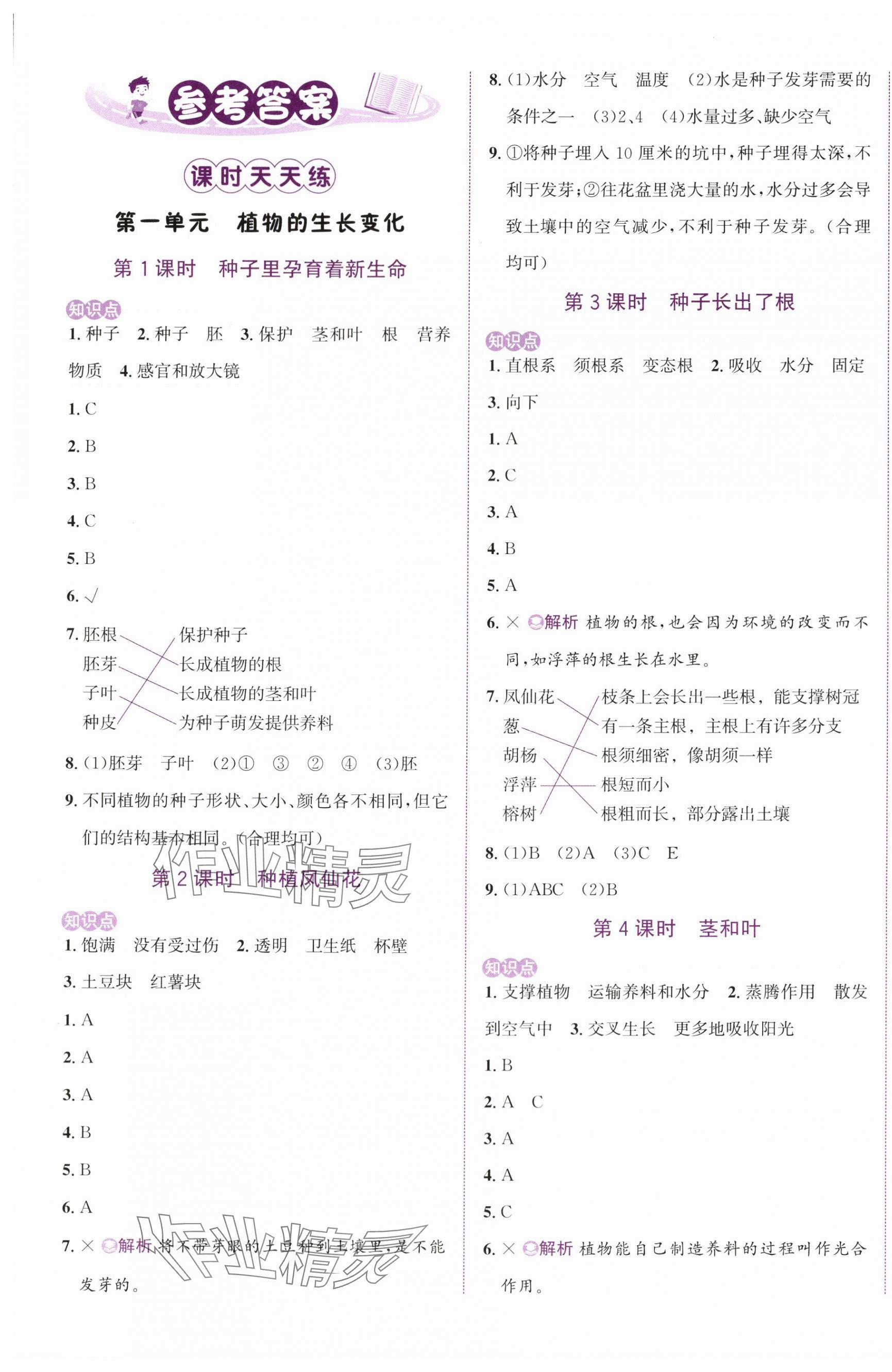 2024年奔跑吧少年四年級科學下冊教科版 第1頁