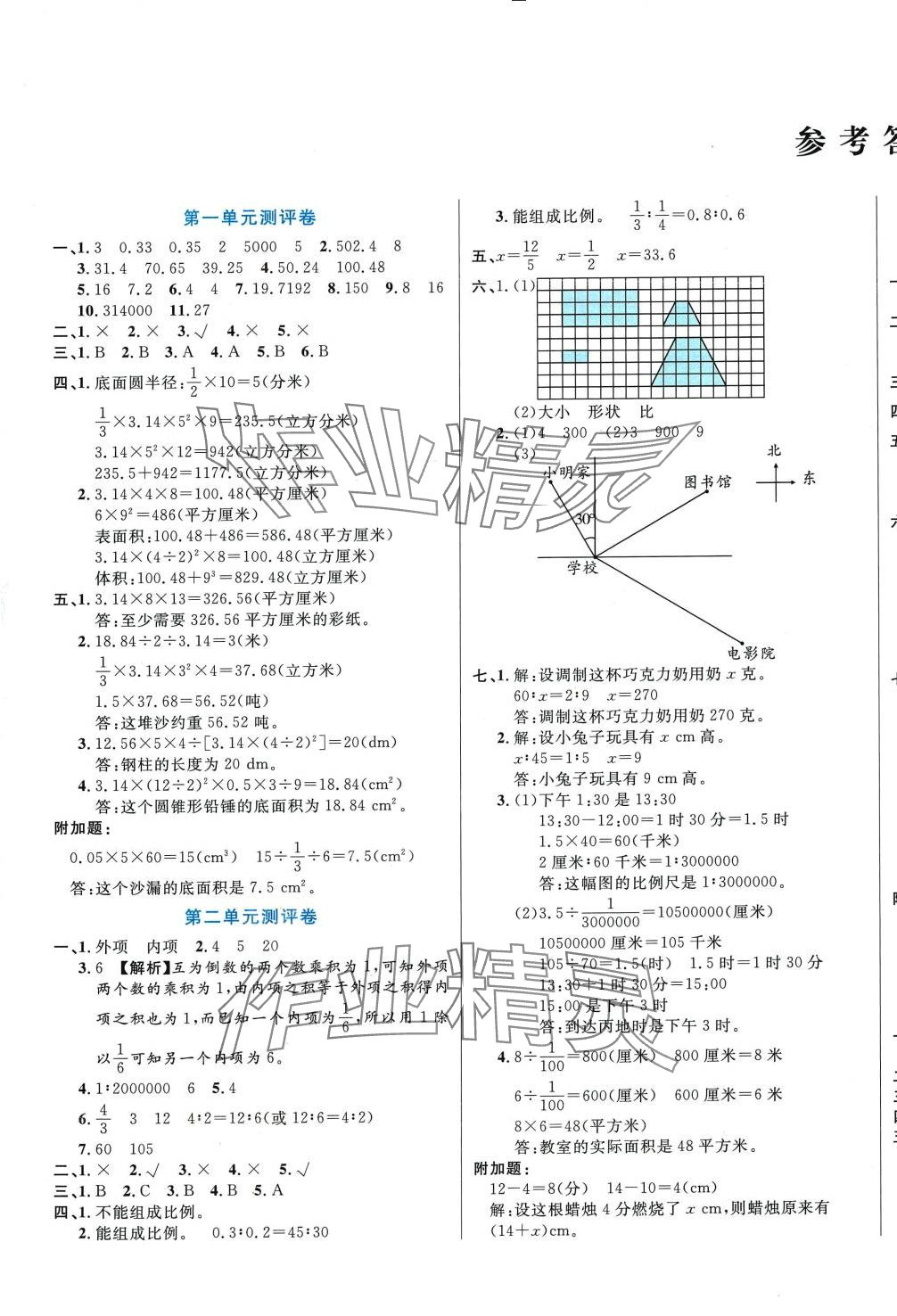 2024年全優(yōu)100分學(xué)霸必刷卷六年級數(shù)學(xué)下冊北師大版 第1頁