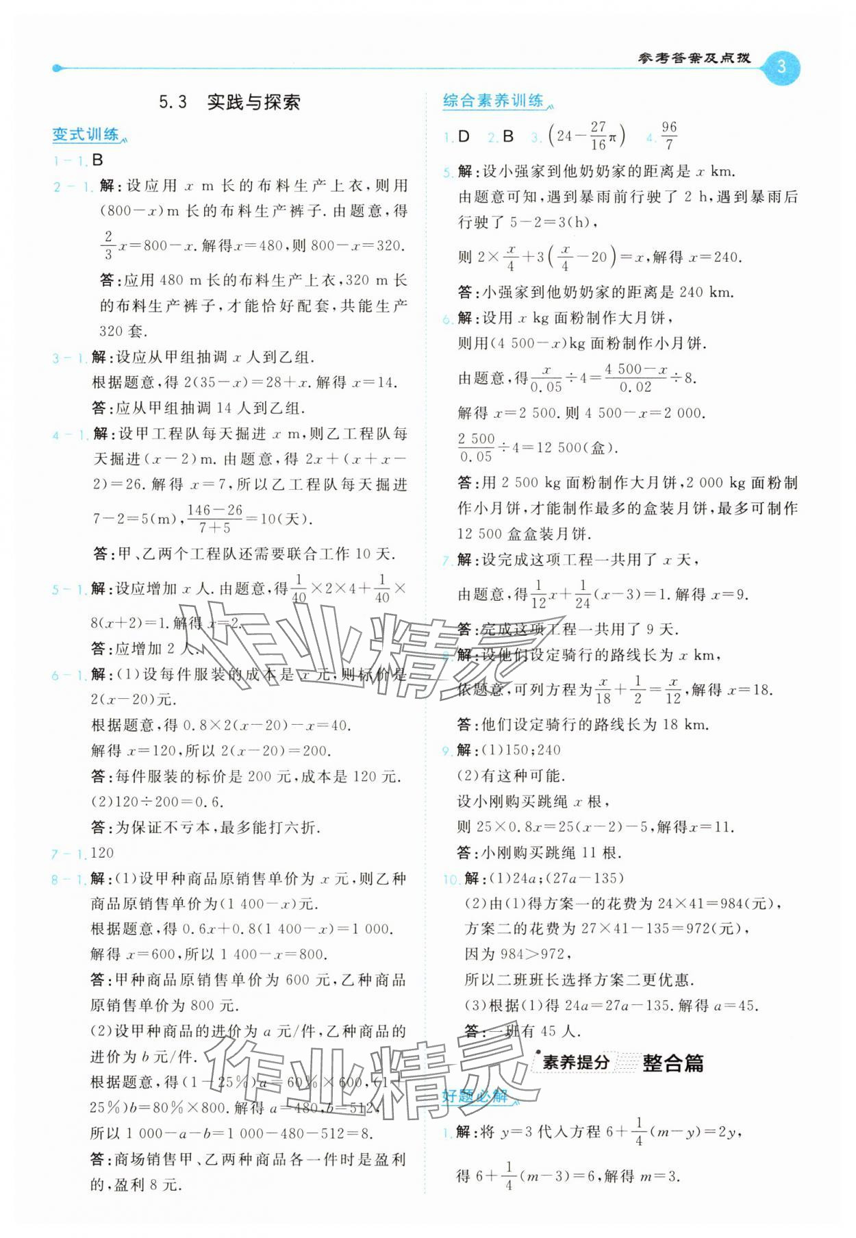 2025年特高級教師點撥七年級數學下冊華師大版 第3頁