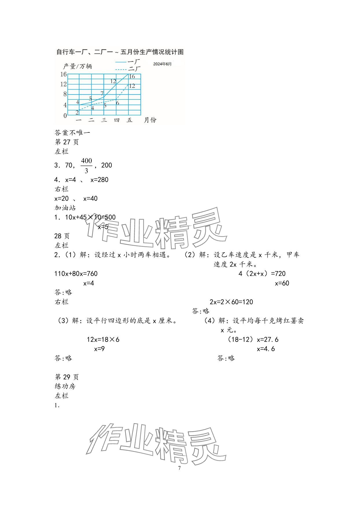 2025年暑假作业安徽少年儿童出版社五年级数学苏教版 参考答案第7页