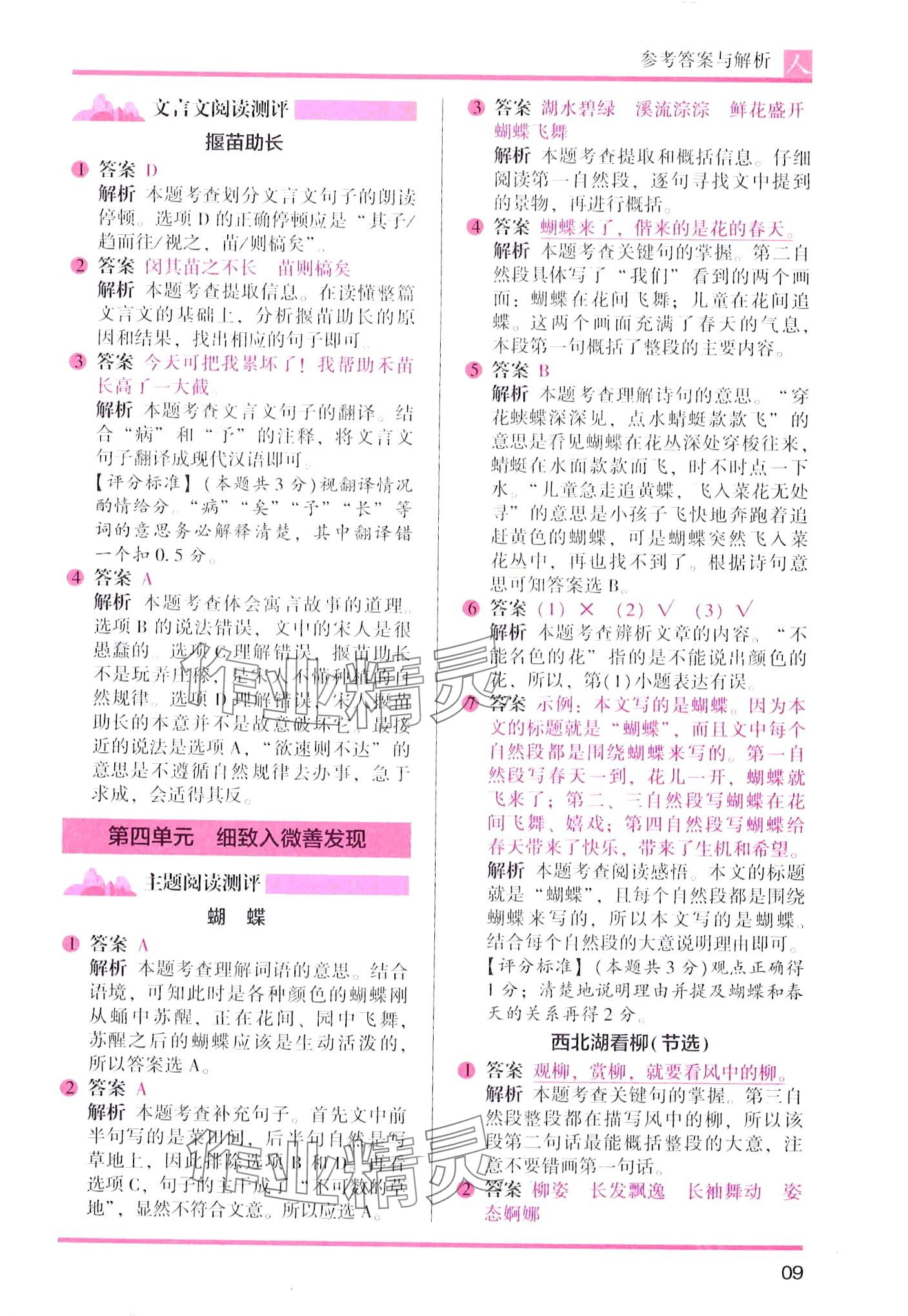 2024年木頭馬閱讀力測評三年級語文人教版B版 第9頁
