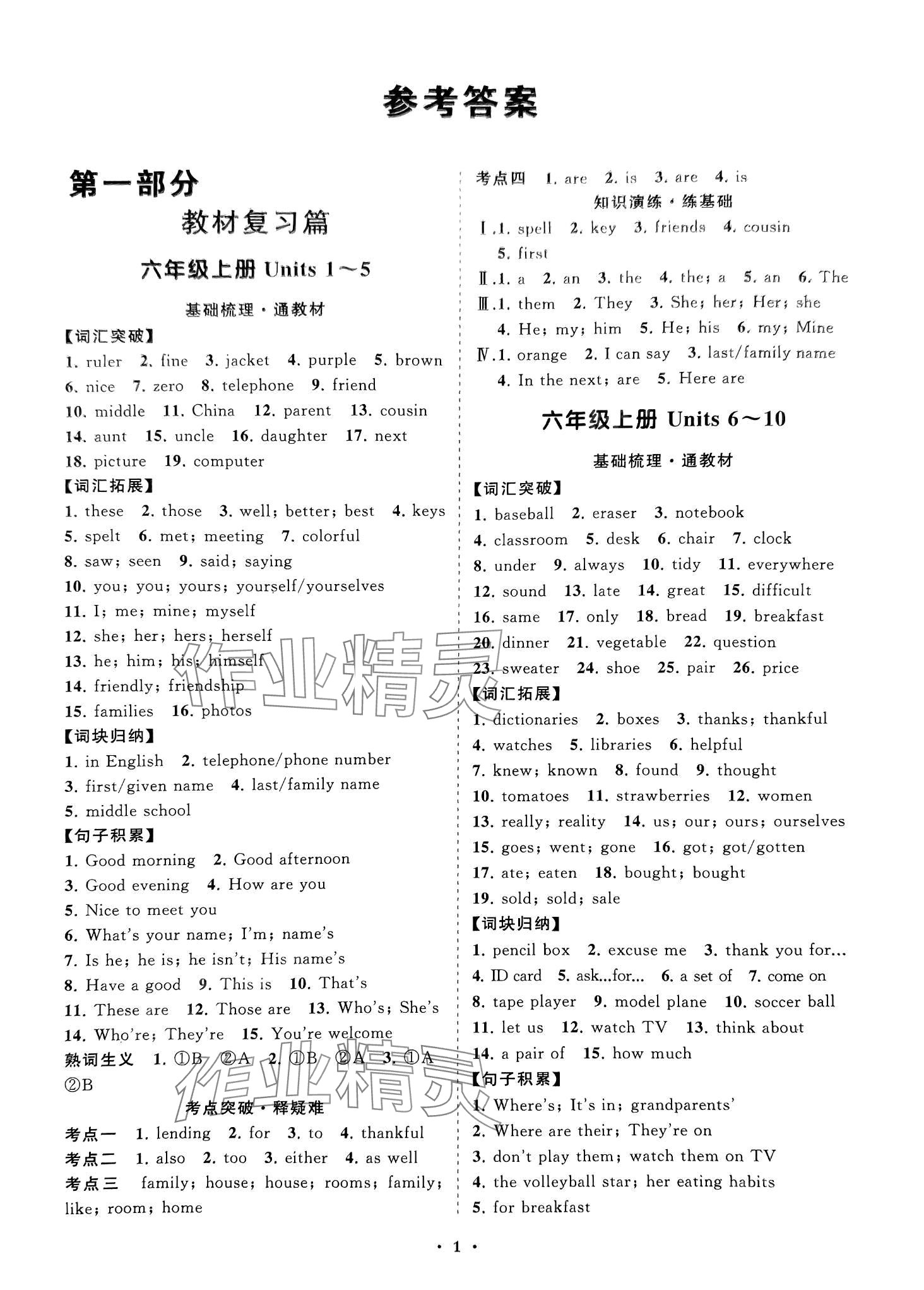 2024年初中總復(fù)習(xí)手冊山東教育出版社英語魯教版 第1頁