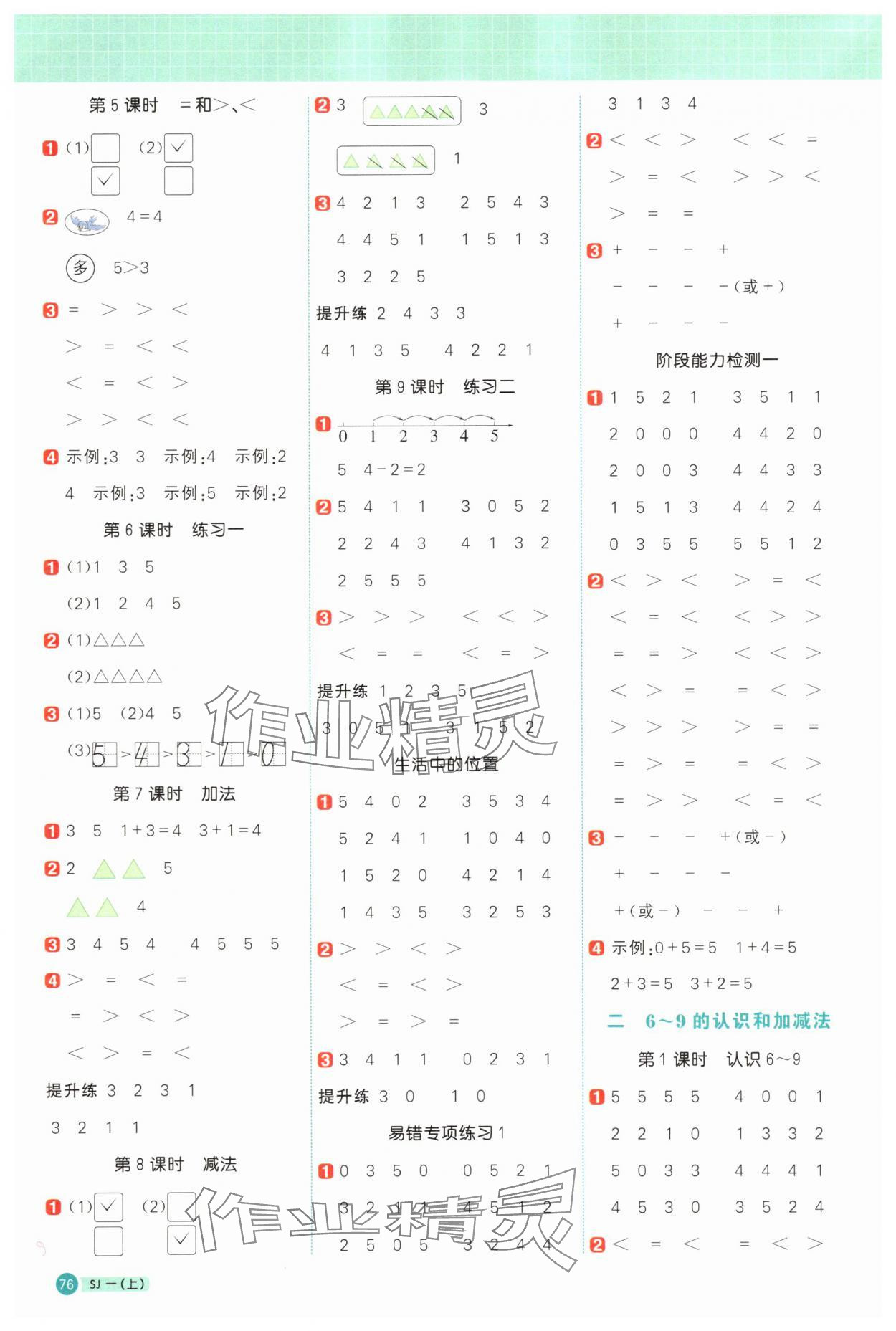 2025年陽光同學(xué)計算小達(dá)人一年級數(shù)學(xué)上冊蘇教版 第2頁