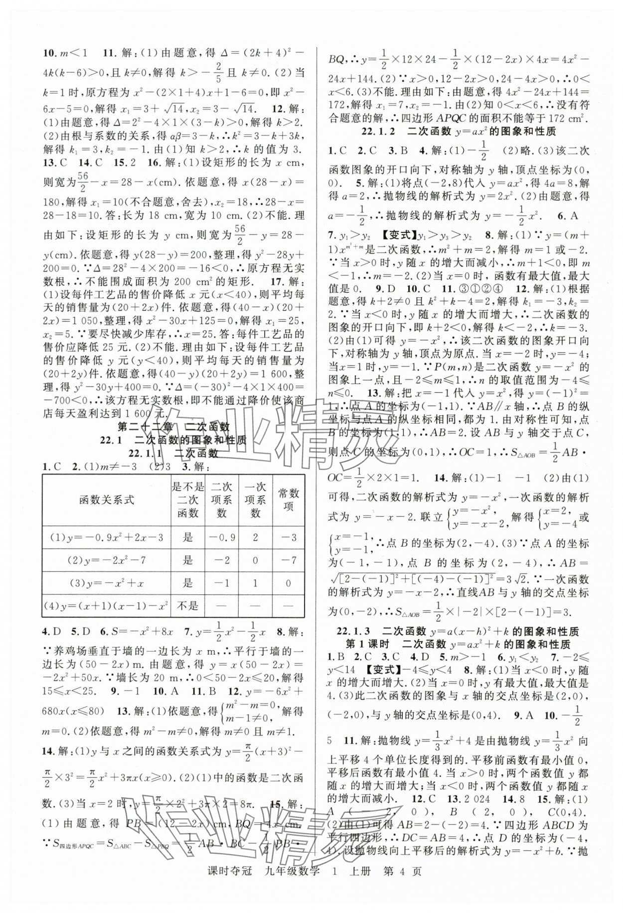 2025年課時奪冠九年級數(shù)學上冊人教版湖北專版 第4頁