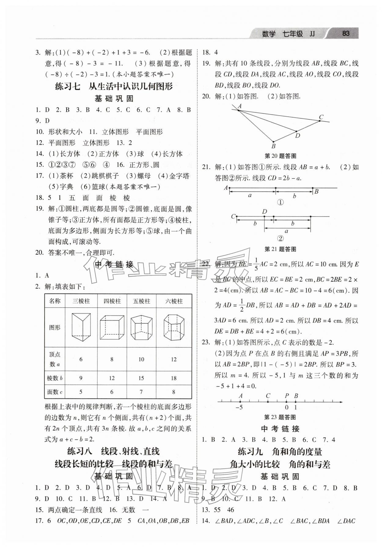 2026年寒假作业河北美术出版社七年级数学冀教版&nbsp;第3页