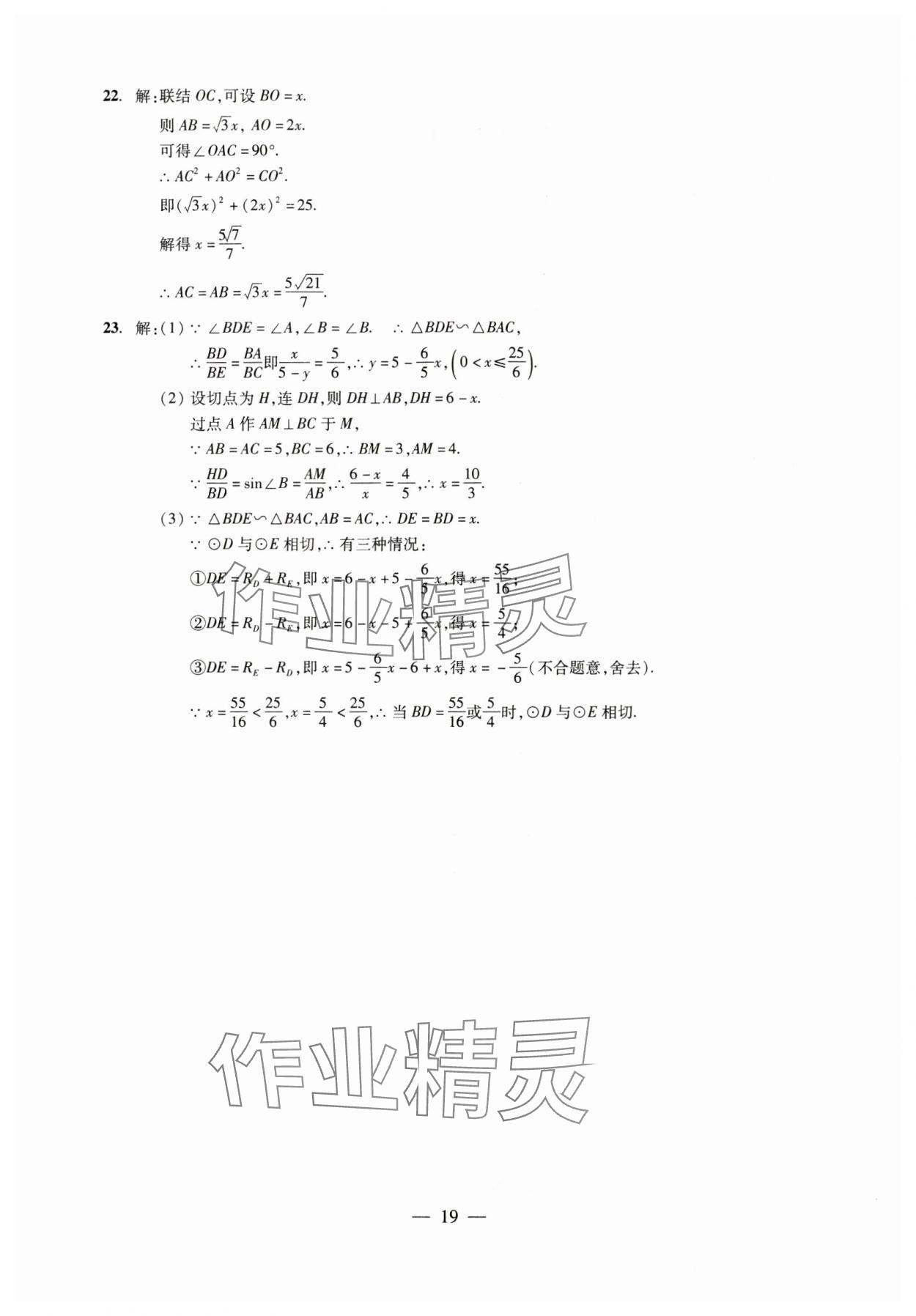 2025年初中測試與評估數(shù)學(xué) 參考答案第19頁