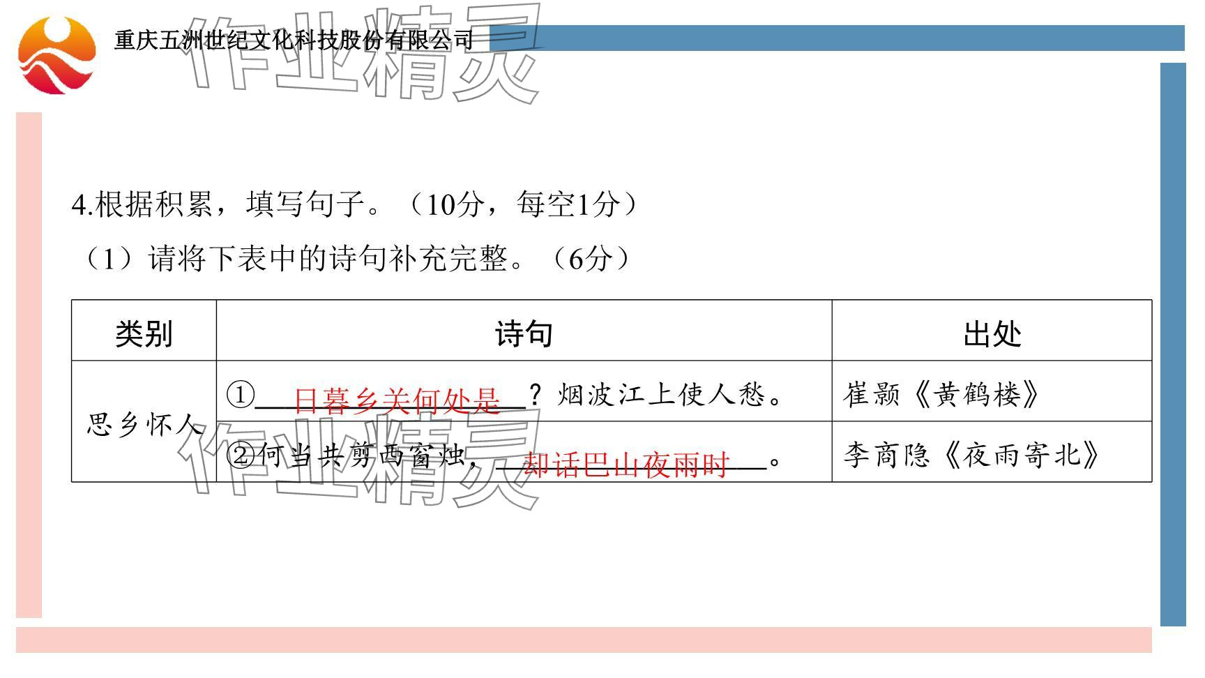 2024年學習指要綜合本九年級語文 參考答案第12頁