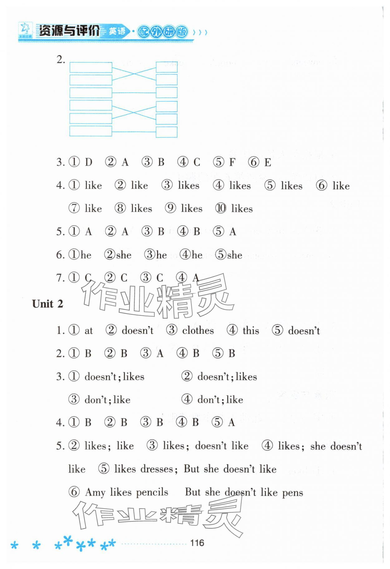 2023年資源與評(píng)價(jià)黑龍江教育出版社二年級(jí)英語上冊外研版 第6頁