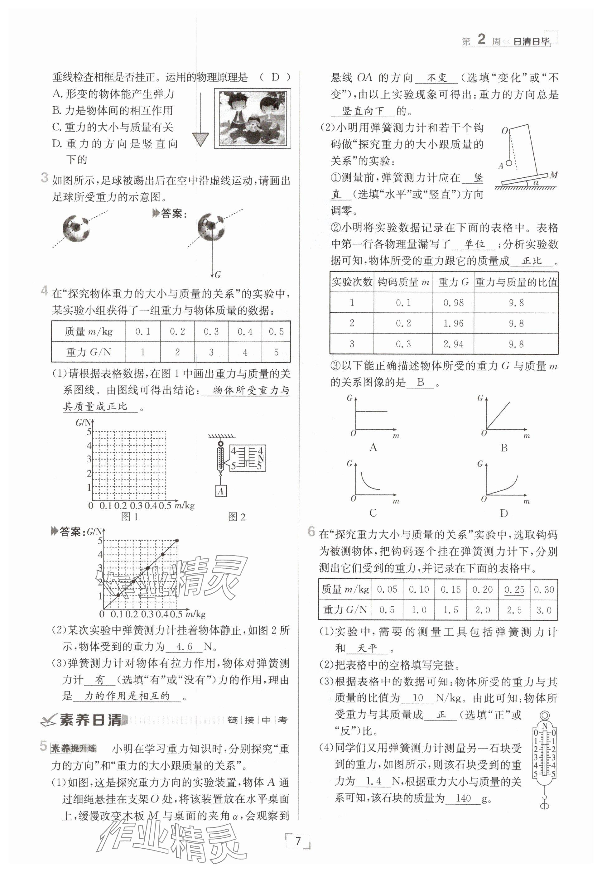 2025年日清周練八年級(jí)物理下冊(cè)人教版 參考答案第7頁(yè)