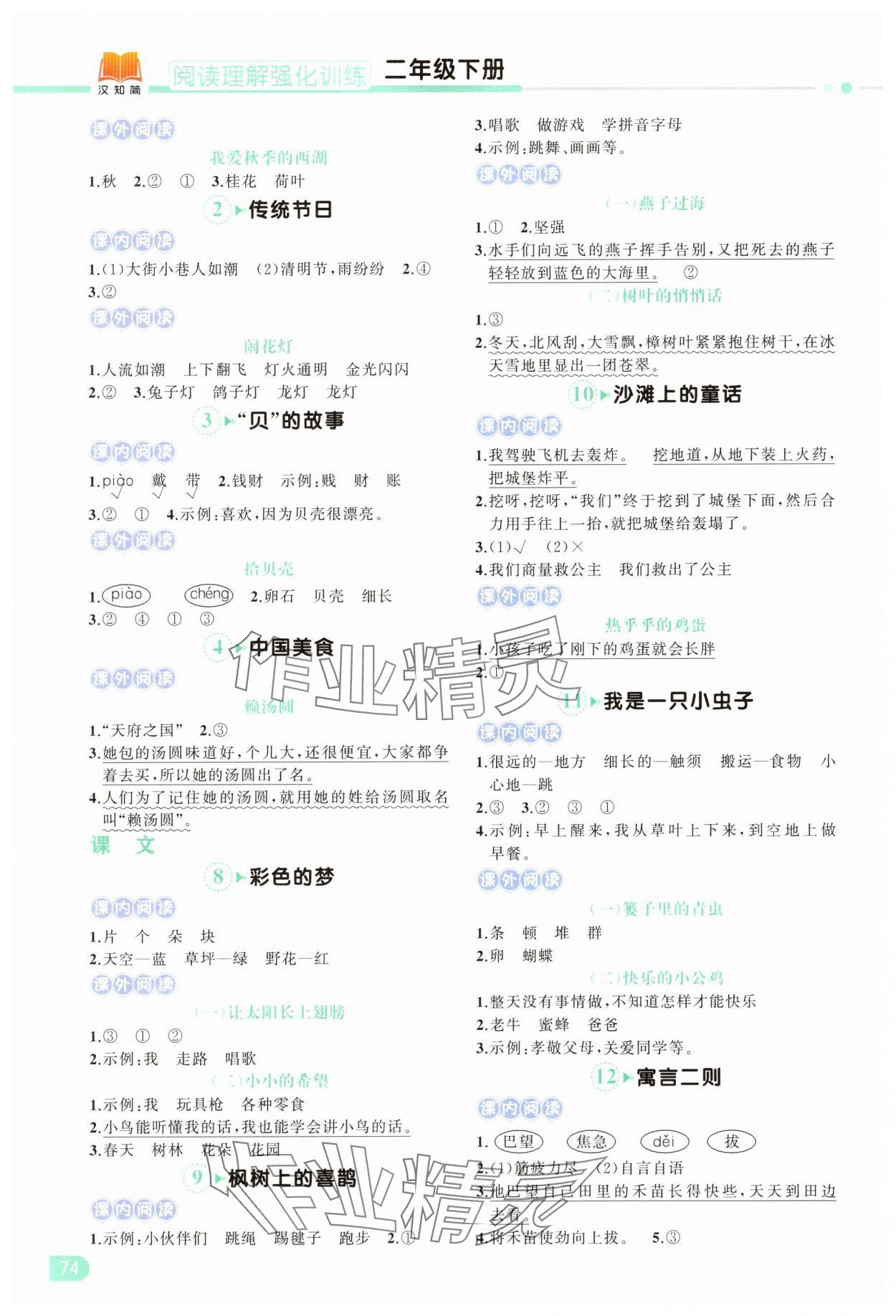 2025年小学语文同步阅读理解强化训练二年级下册人教版 第2页