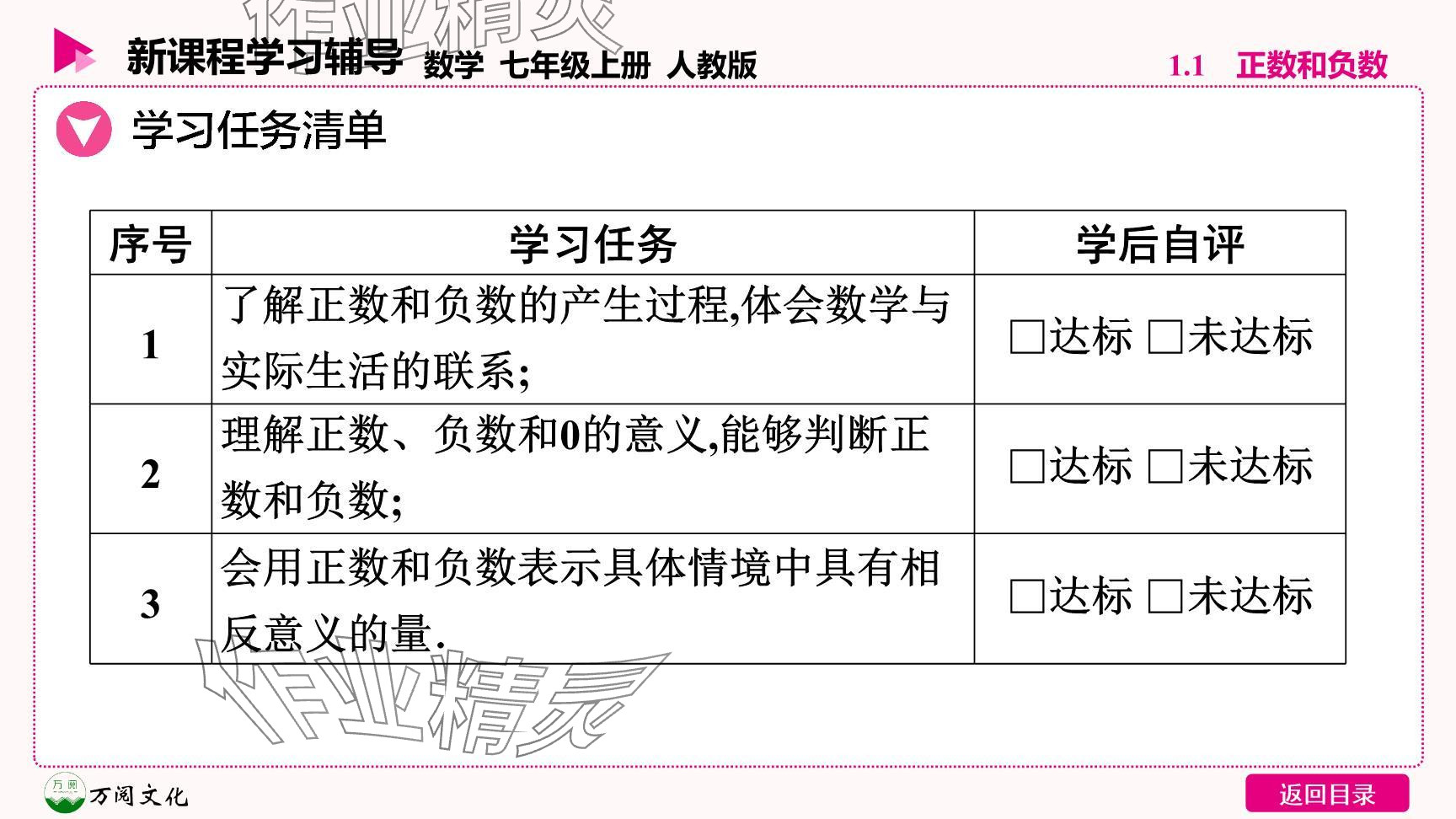 2024年新课程学习辅导七年级数学上册人教版 参考答案第2页