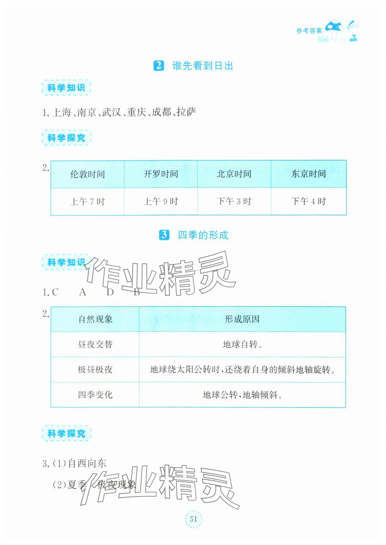 2025年科学同步练习册湖北教育出版社五年级科学下册人教版鄂教版 参考答案第2页