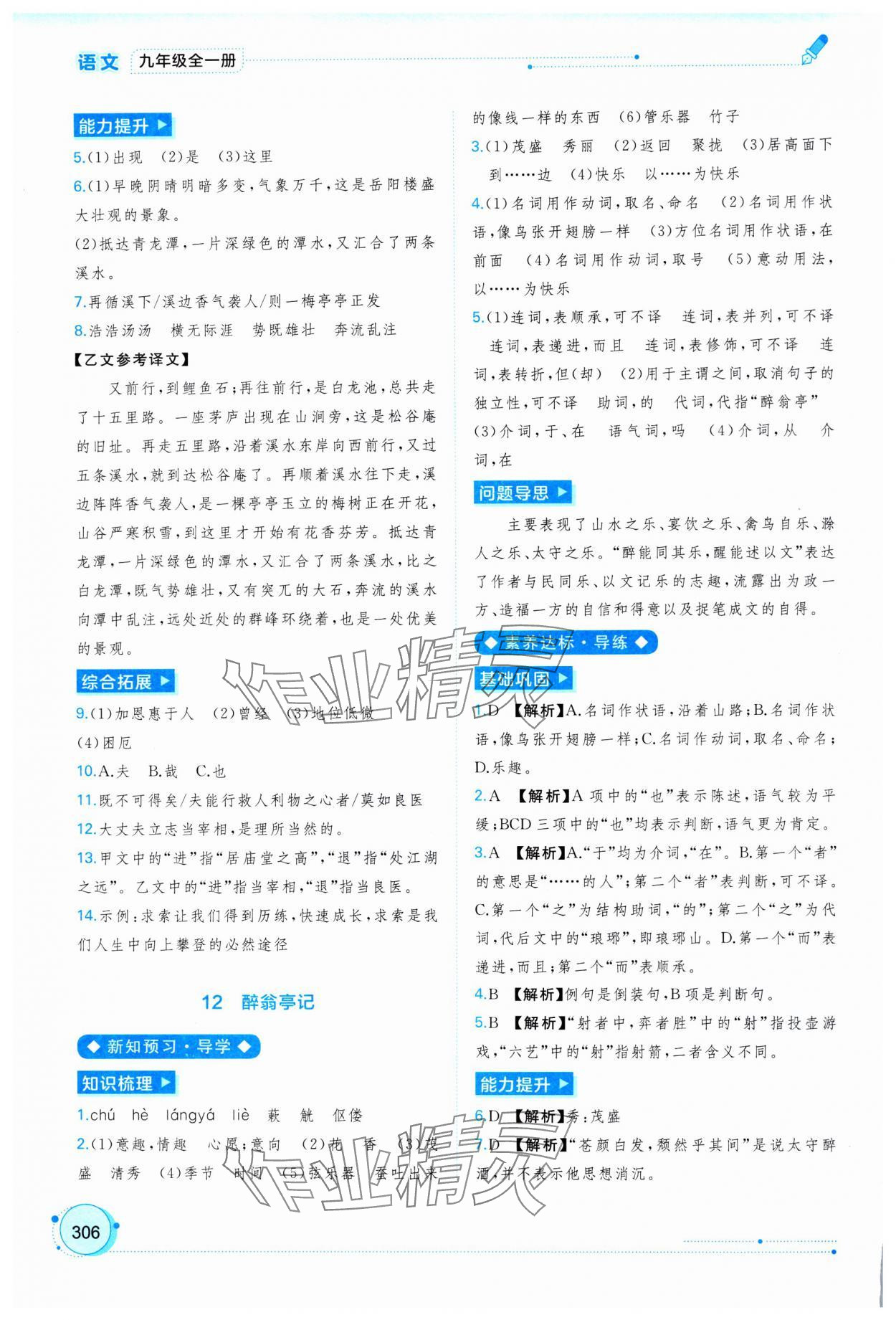 2025年新課程學習與測評同步學習九年級語文全一冊人教版&nbsp;第10頁