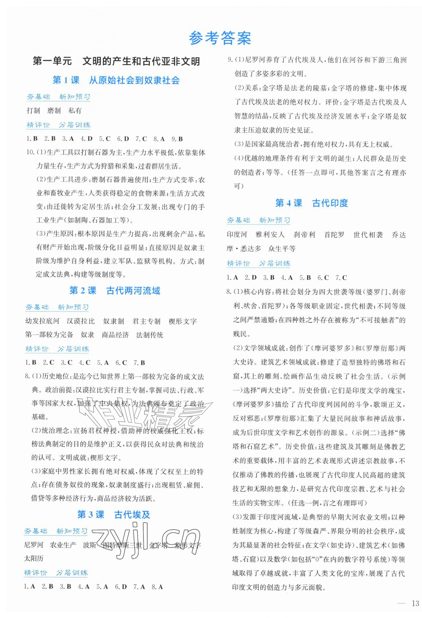 2026年新课程实践与探究丛书九年级历史上册人教版&nbsp;第1页