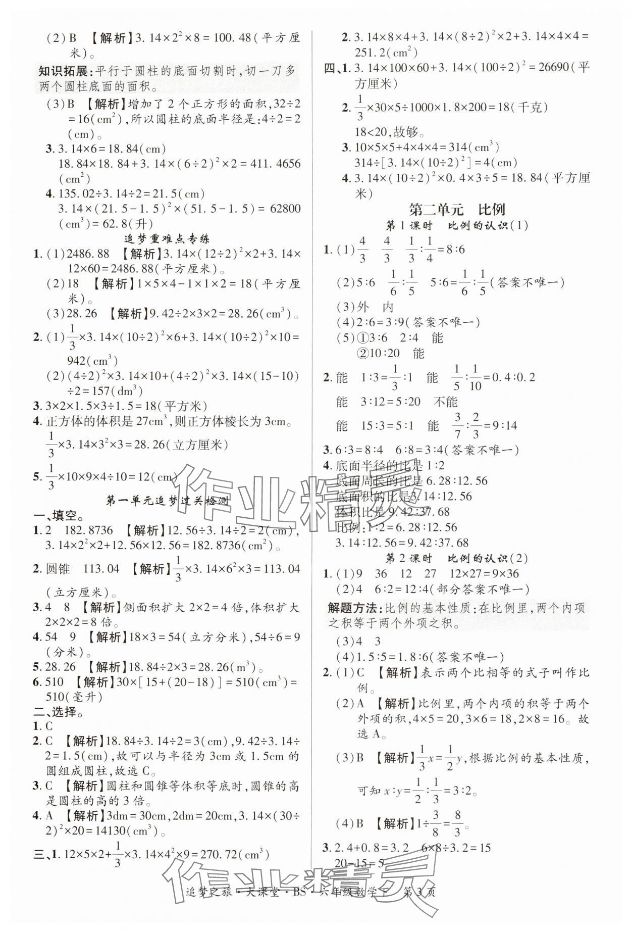 2025年追夢(mèng)大課堂六年級(jí)數(shù)學(xué)下冊(cè)北師大版河南專(zhuān)版 第3頁(yè)