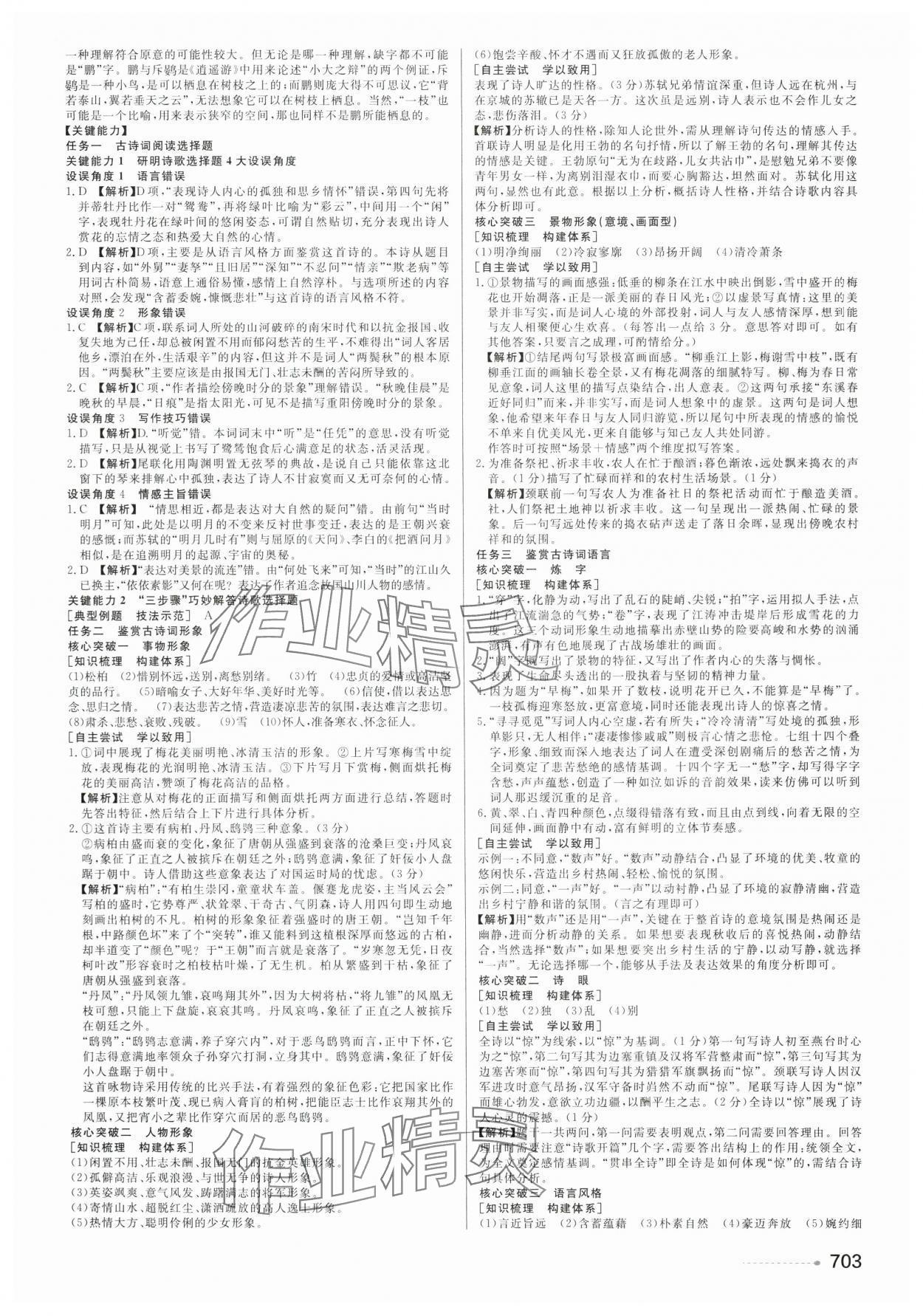 2025年精彩三年高考尖峰高中语文 参考答案第21页