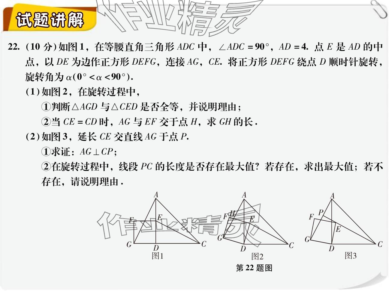 2024年复习直通车期末复习与假期作业九年级数学北师大版 参考答案第44页