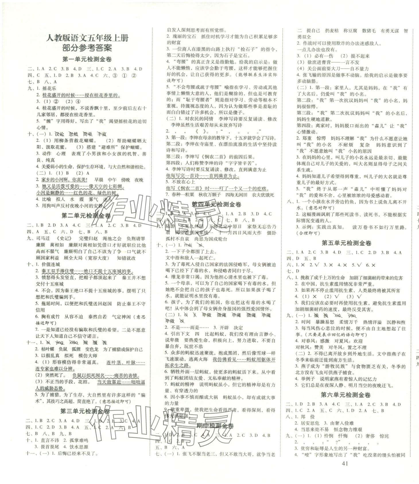 2025年云南师大附小一线名师金牌试卷五年级语文上册人教版 第1页