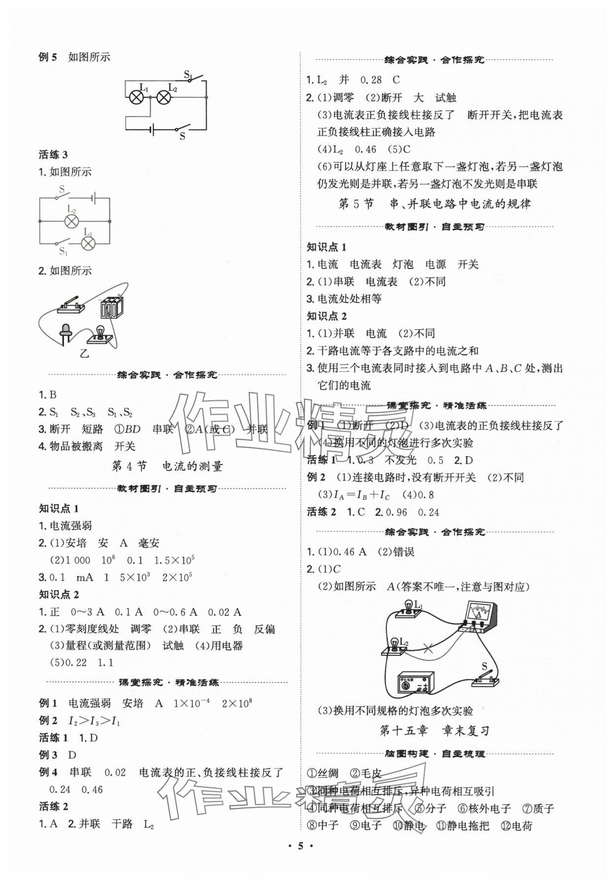 2025年精準(zhǔn)同步九年級(jí)物理全一冊(cè)人教版&nbsp;第5頁(yè)