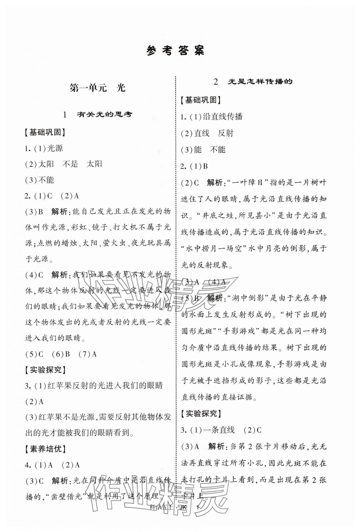 2025年經(jīng)綸學(xué)典提高班五年級科學(xué)上冊教科版 第1頁