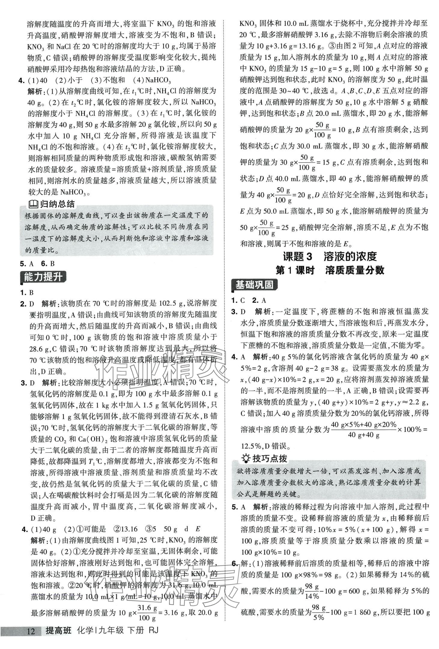 2024年經(jīng)綸學(xué)典提高班九年級化學(xué)下冊人教版 第12頁