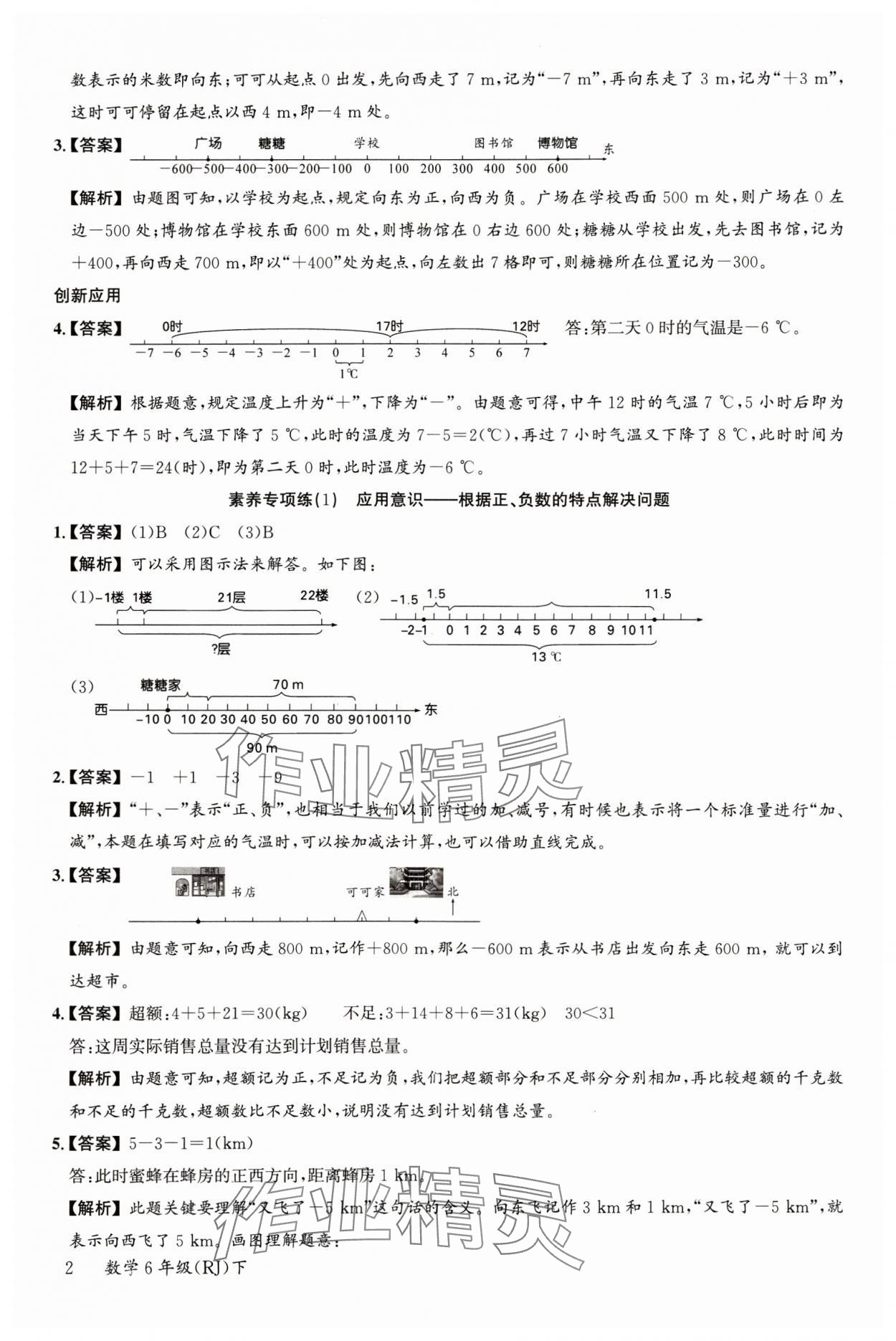 2024年素養(yǎng)天天練六年級(jí)數(shù)學(xué)下冊(cè)人教版 參考答案第2頁(yè)