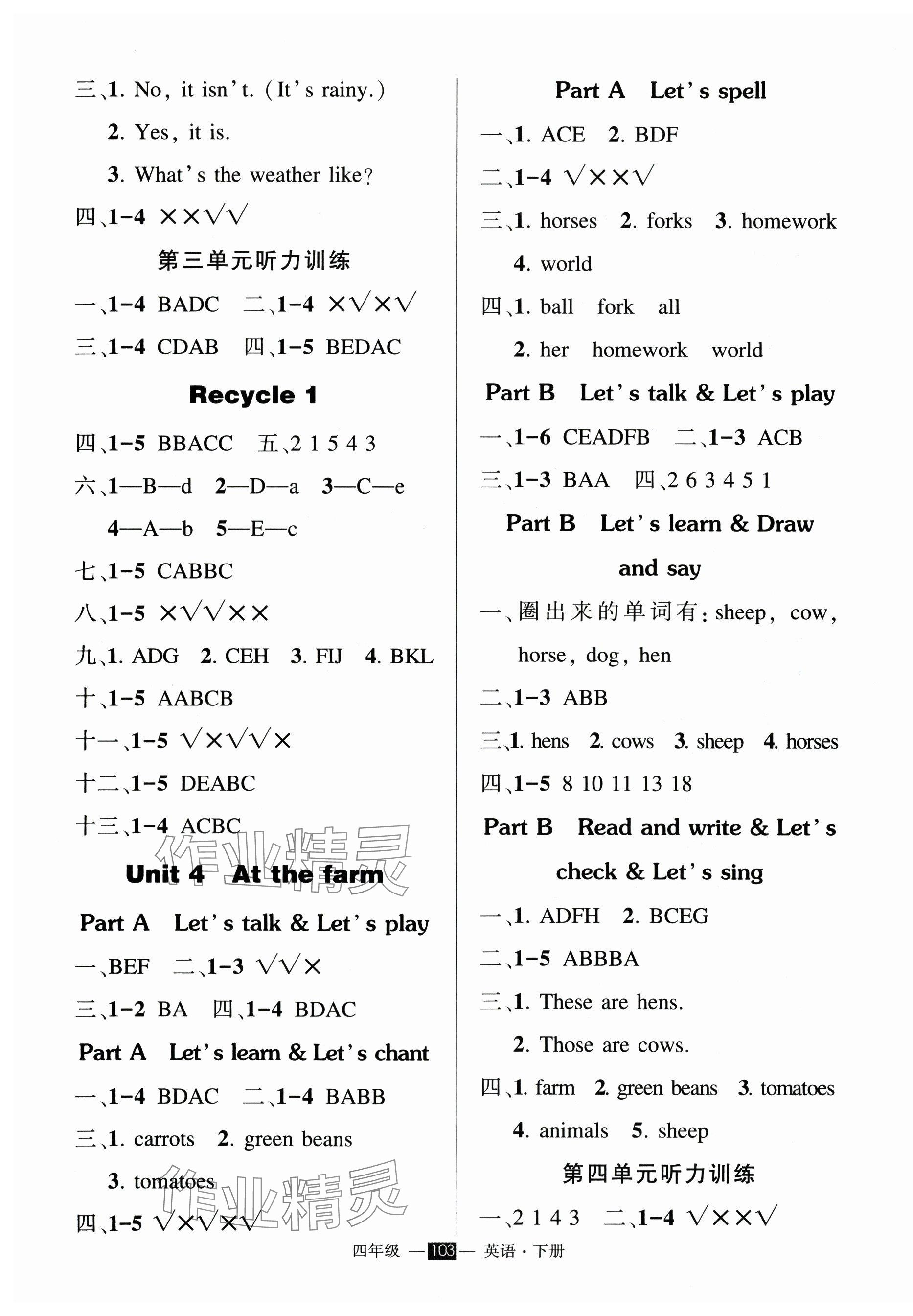 2025年狀元成才路創優作業100分四年級英語下冊人教版 第3頁