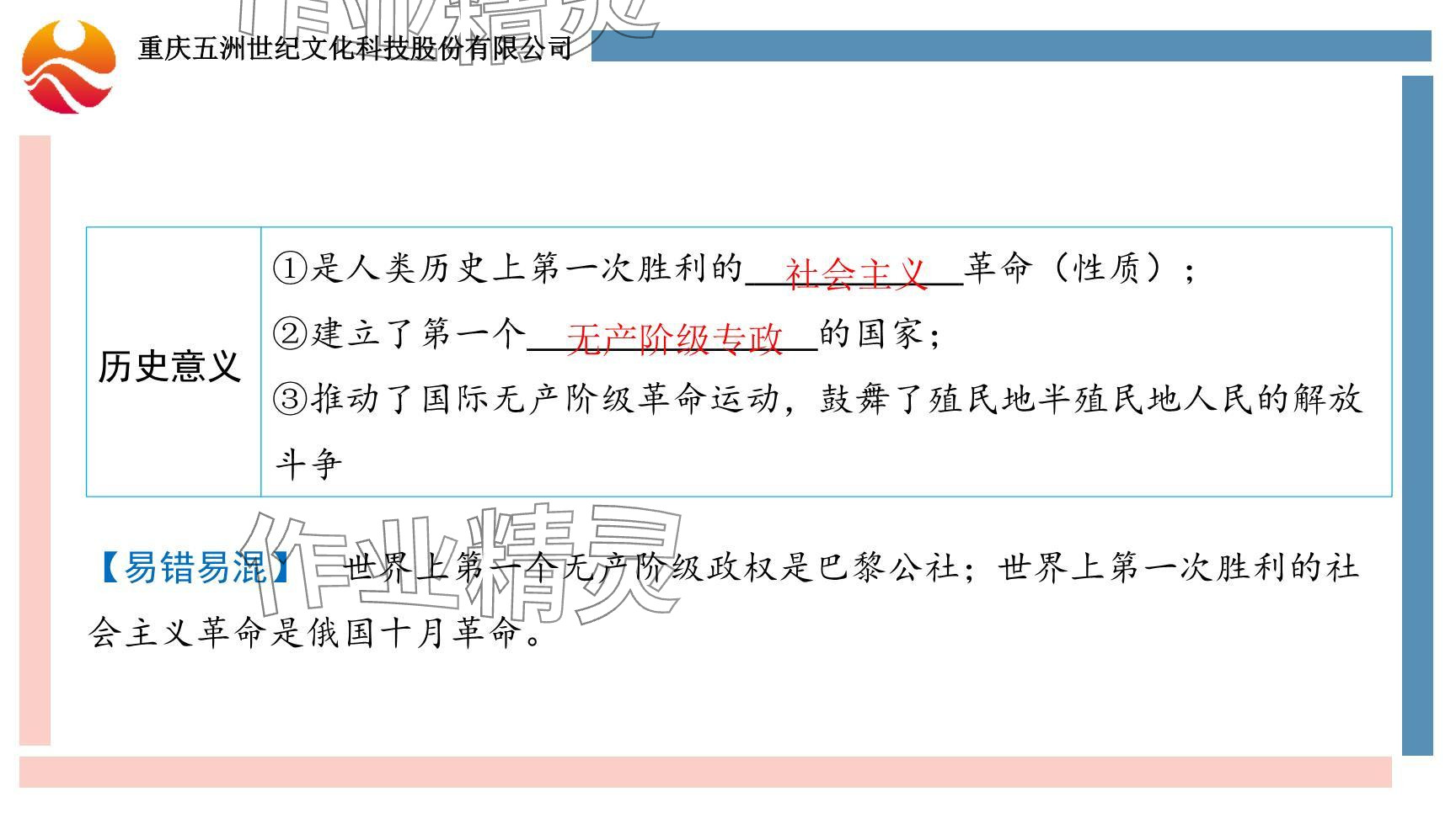 2024年重庆市中考试题分析与复习指导历史 参考答案第12页