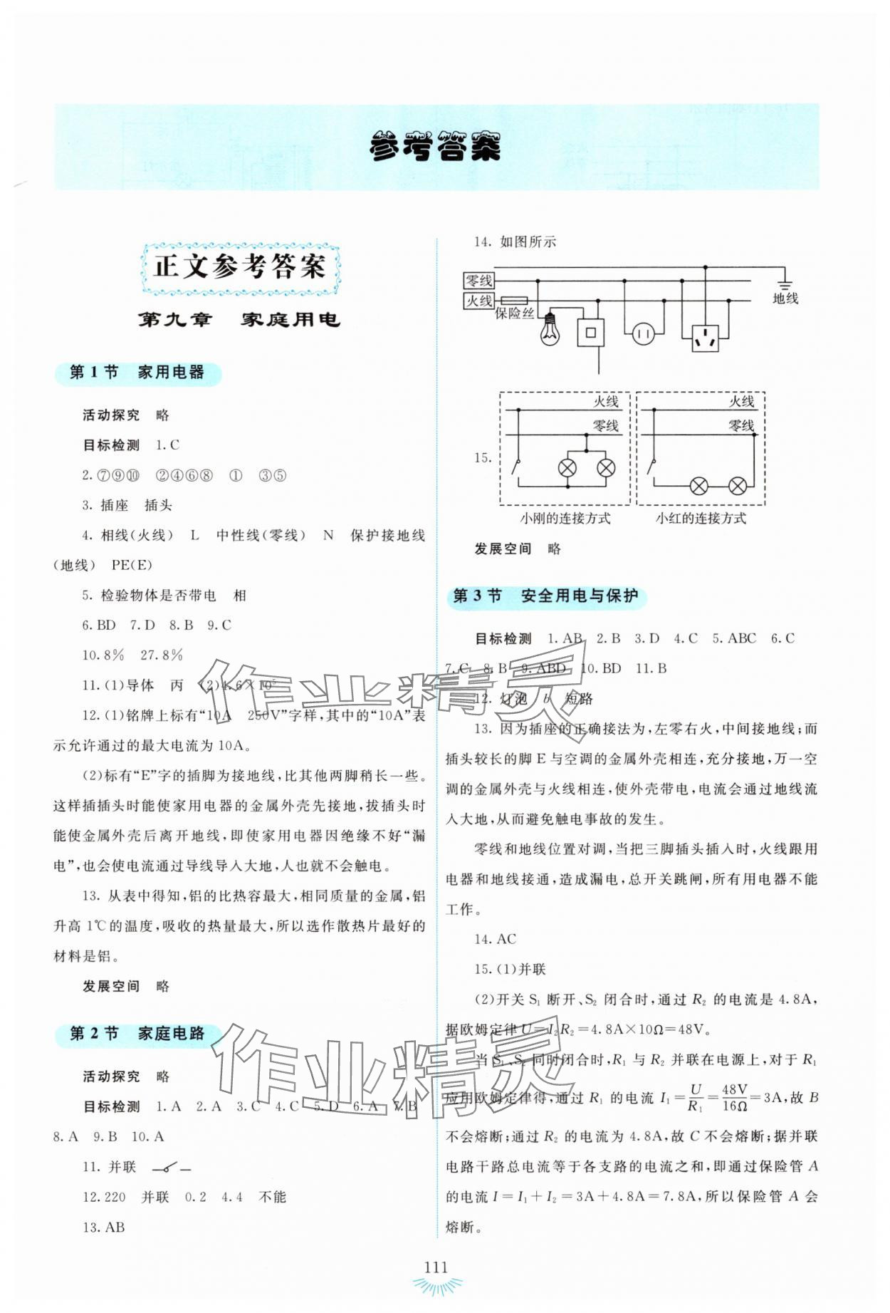 2025年学生活动手册九年级物理下册教科版 第1页