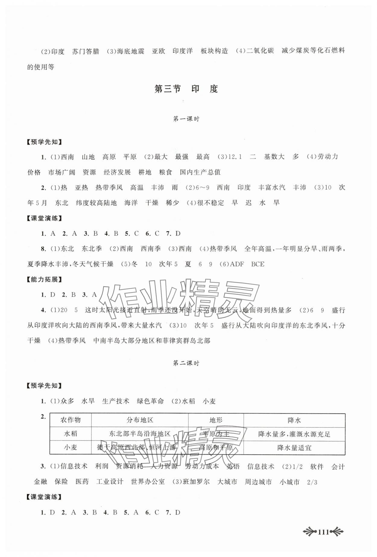 2024年自主學(xué)習(xí)當(dāng)堂反饋七年級地理下冊人教版 第5頁