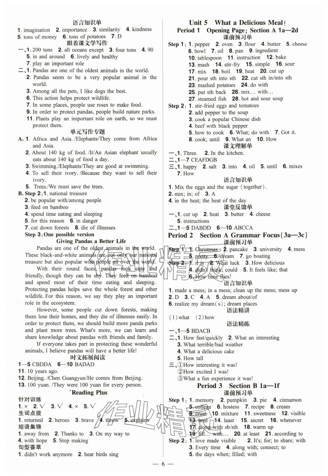 2025年同步沖刺八年級英語上冊人教版&nbsp;參考答案第6頁