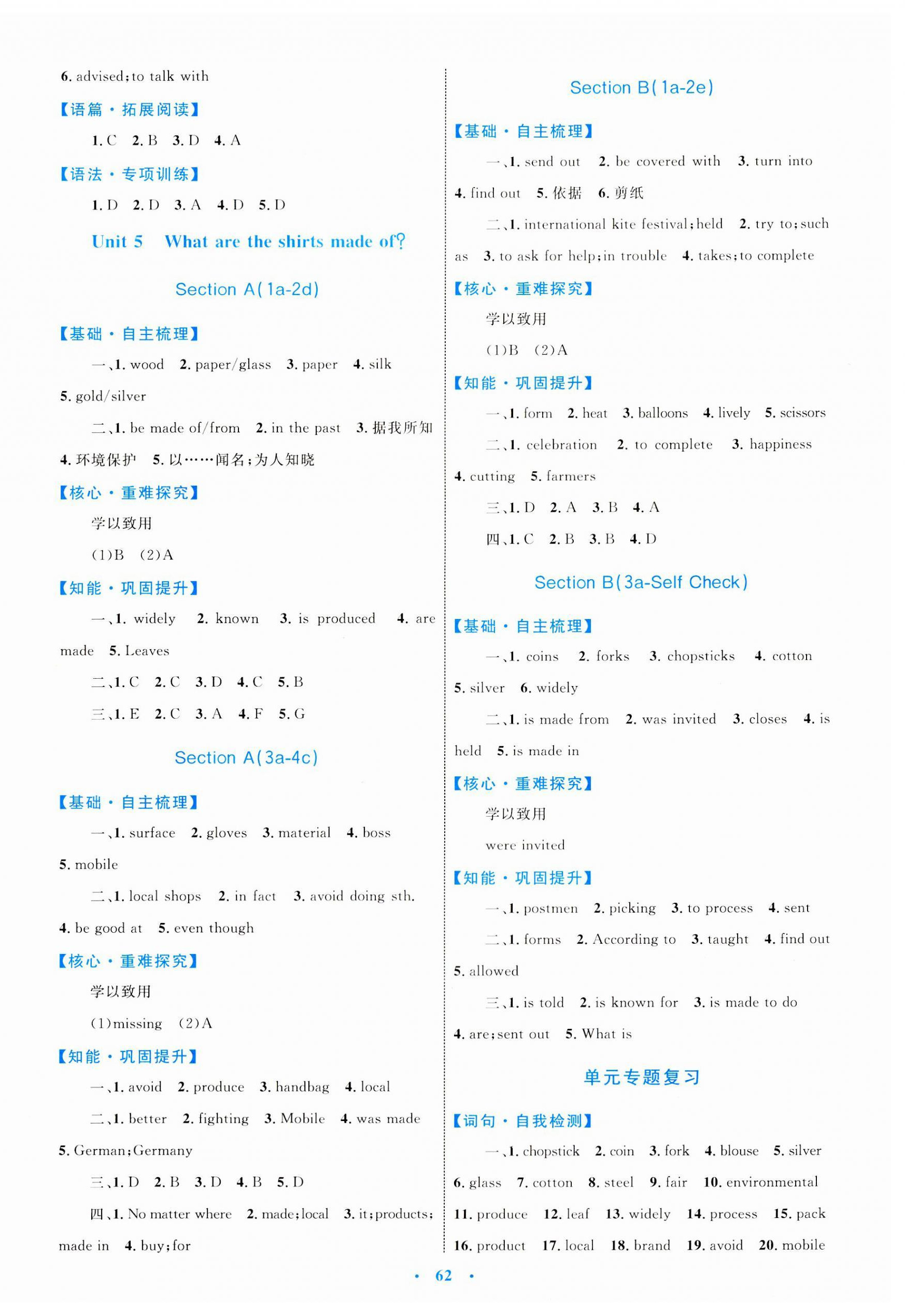 2023年同步學(xué)習(xí)目標(biāo)與檢測九年級英語全一冊 第6頁