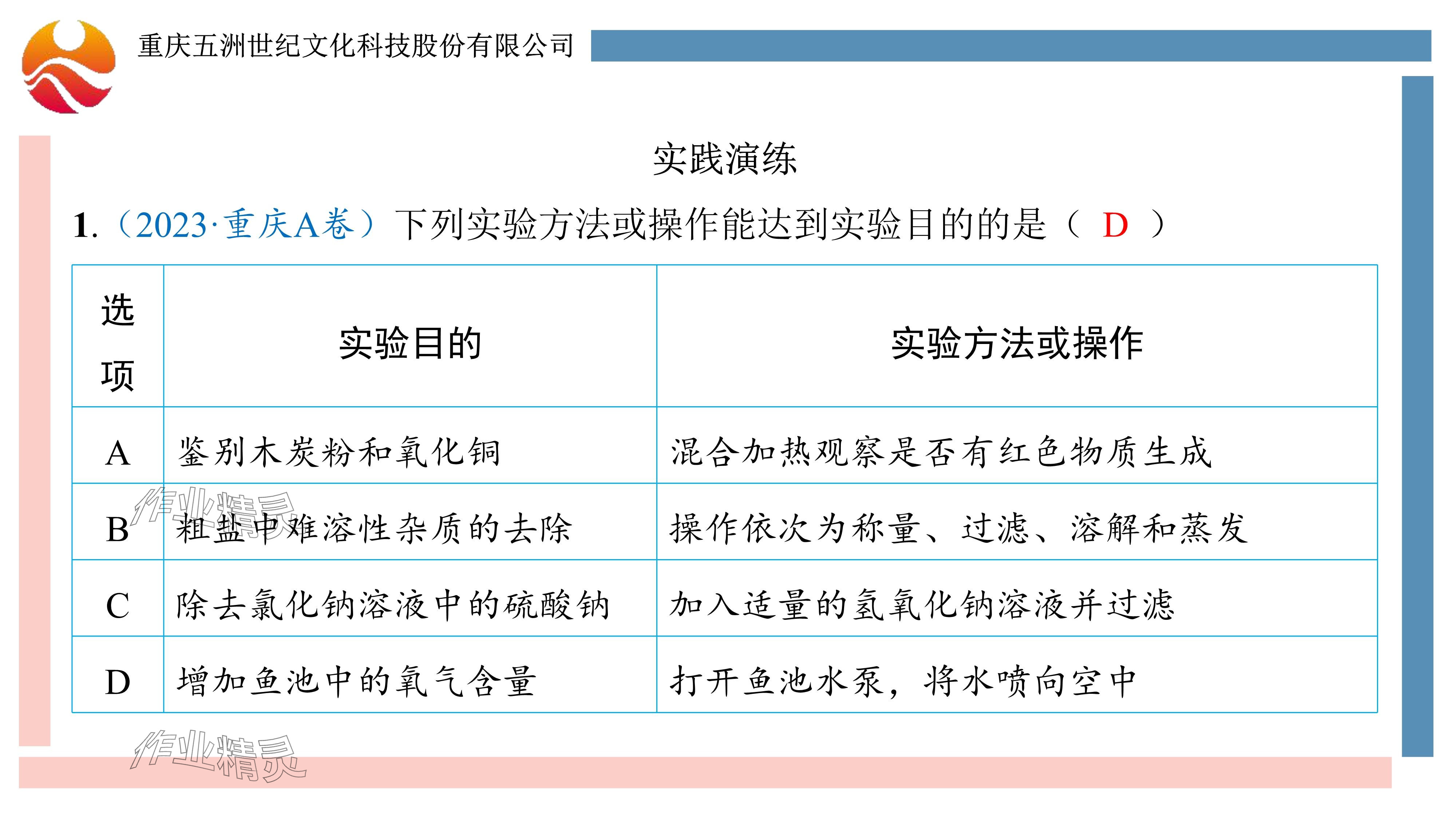 2024年重慶市中考試題分析與復(fù)習(xí)指導(dǎo)化學(xué) 參考答案第92頁