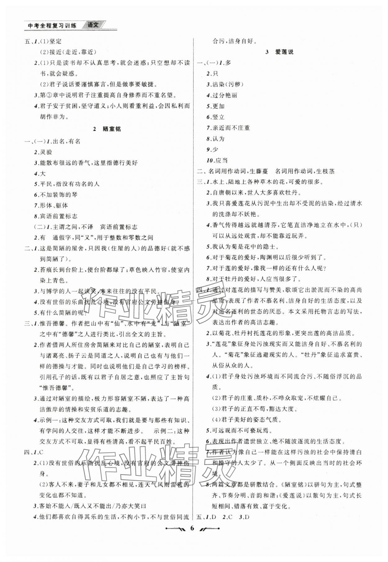 2025年中考全程复习训练语文 第6页