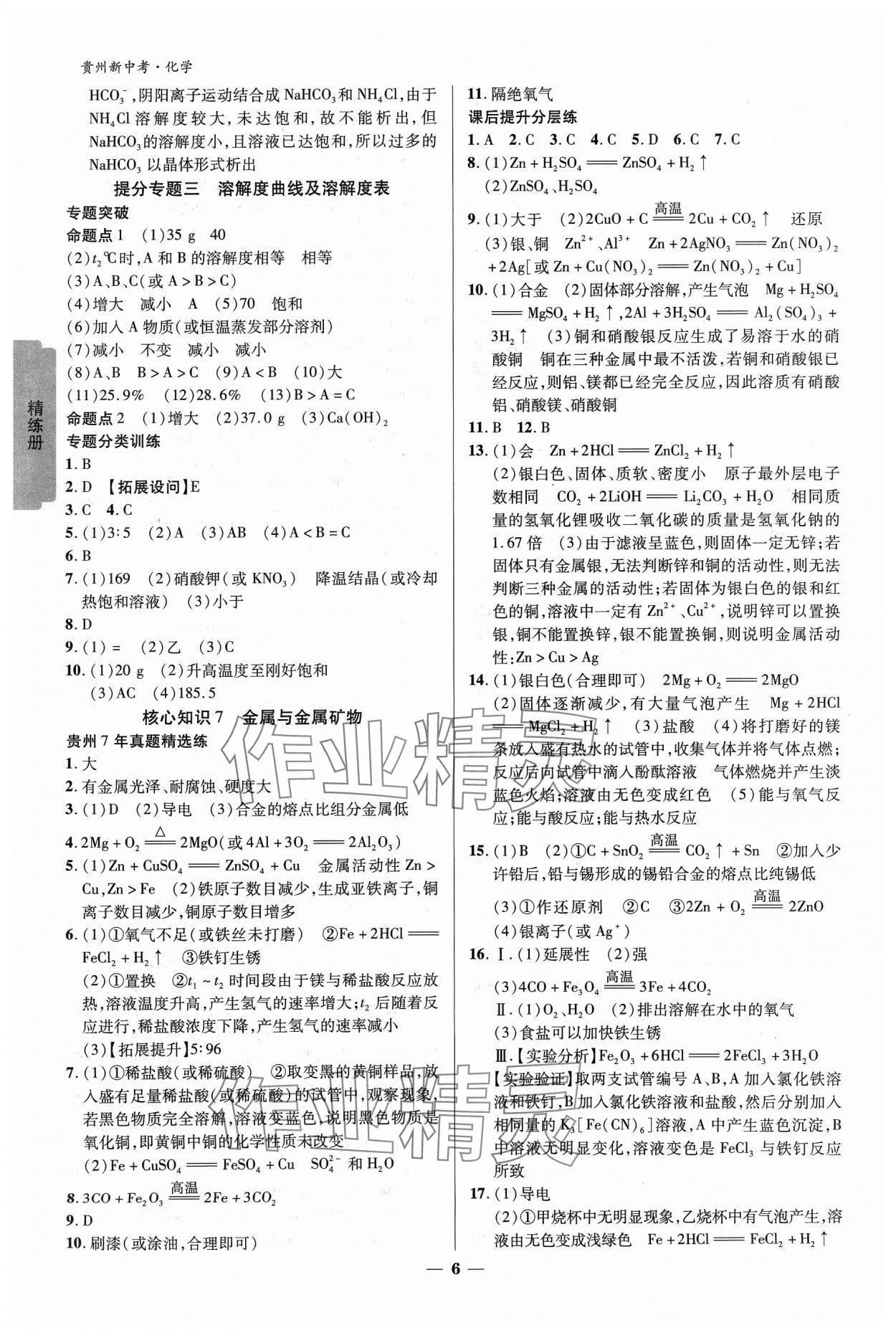 2024年練客新中考新思路化學(xué)貴州專版&nbsp;參考答案第5頁(yè)
