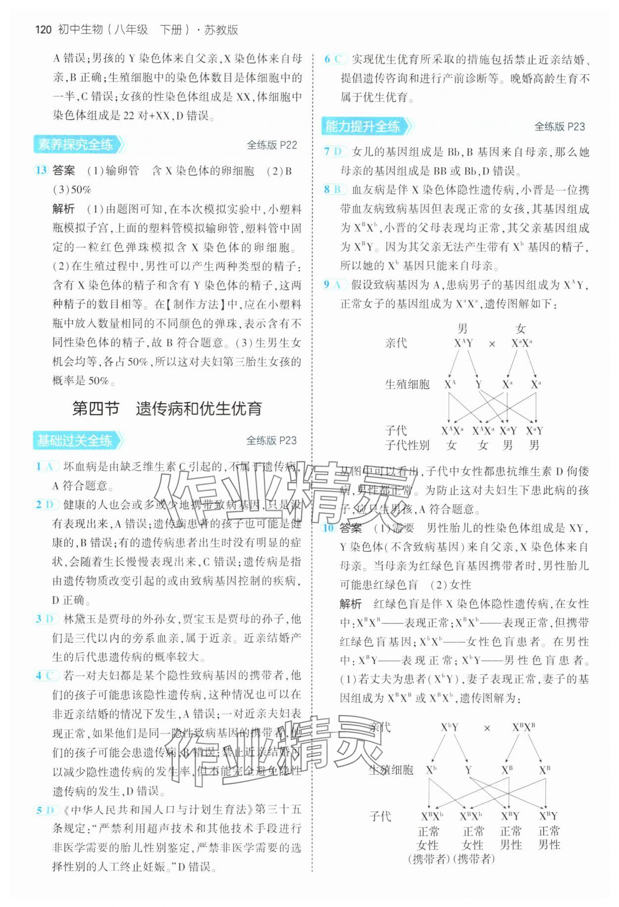 2025年5年中考3年模擬八年級生物下冊蘇教版 第10頁
