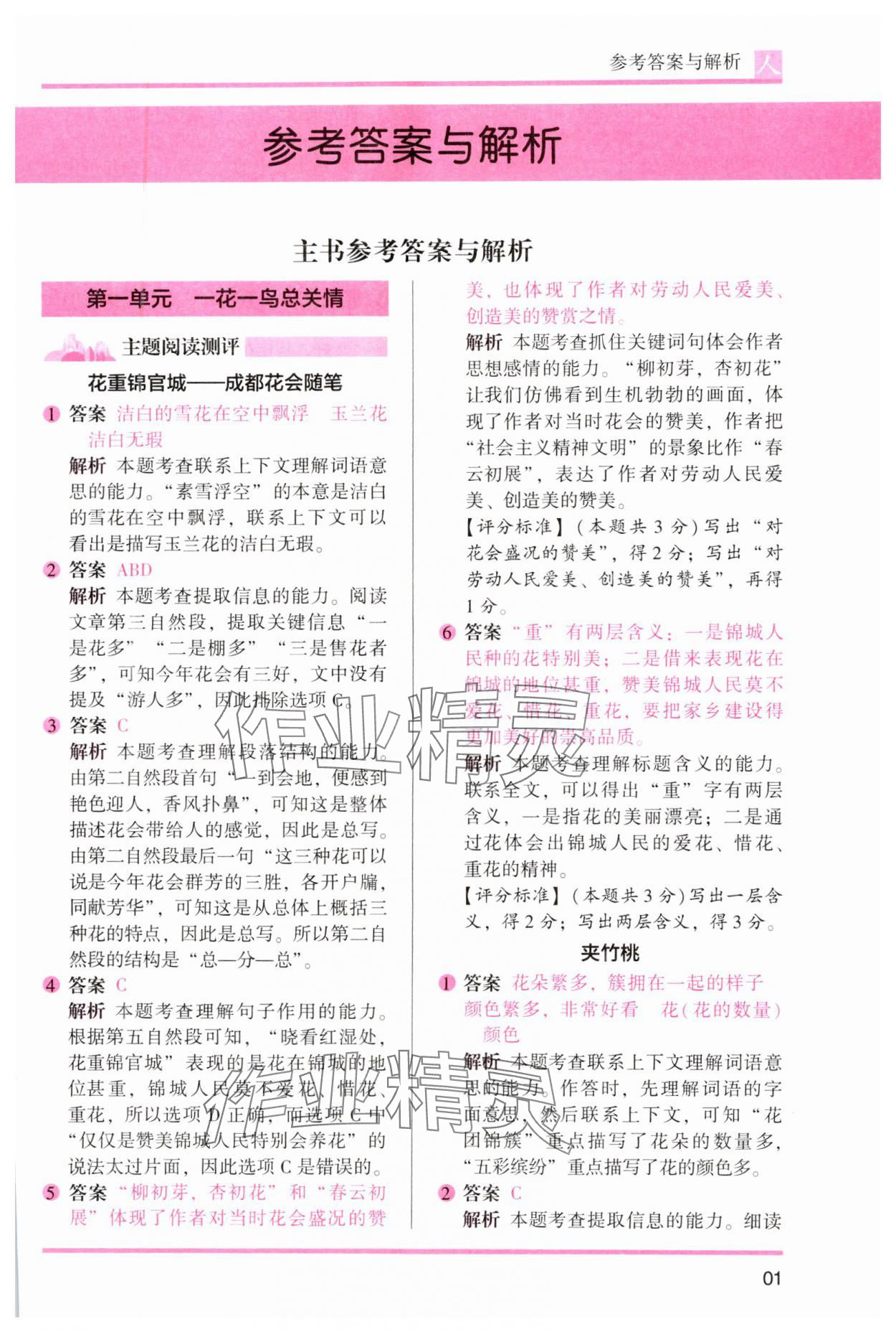 2023年木頭馬閱讀力測(cè)評(píng)五年級(jí)語(yǔ)文人教版 參考答案第3頁(yè)