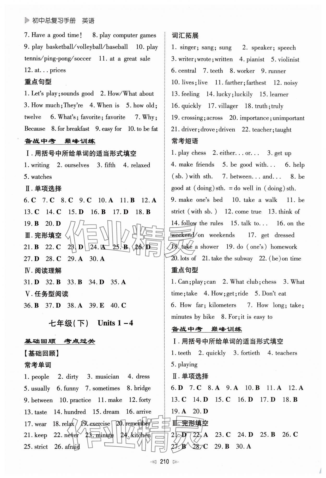 2024年初中總復習手冊新世紀出版社英語 第2頁