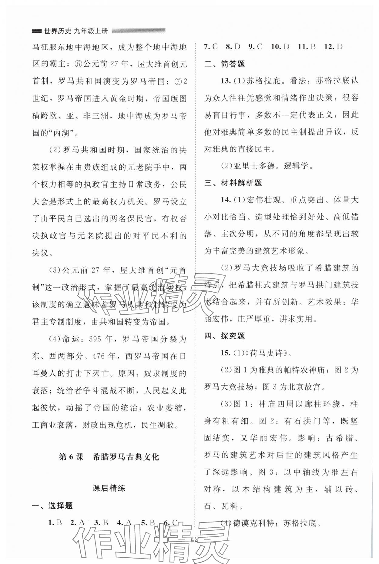 2025年课堂精练九年级历史上册人教版山西专版 第4页