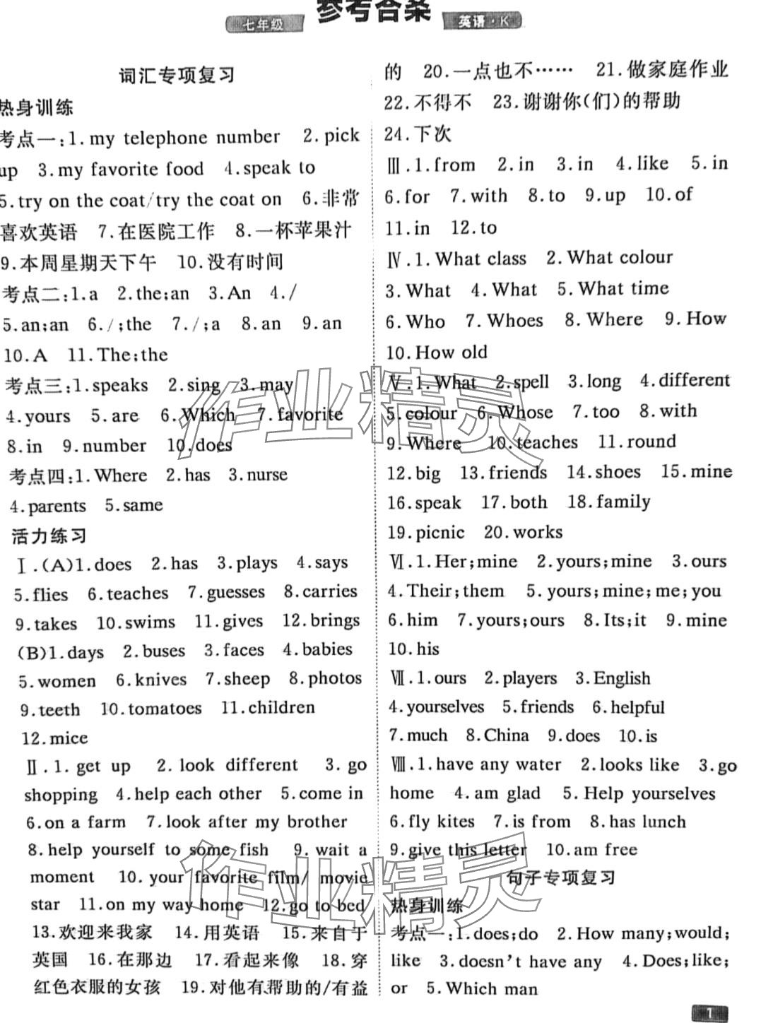 2024年活力假期期末假期銜接七年級英語科普版 第1頁