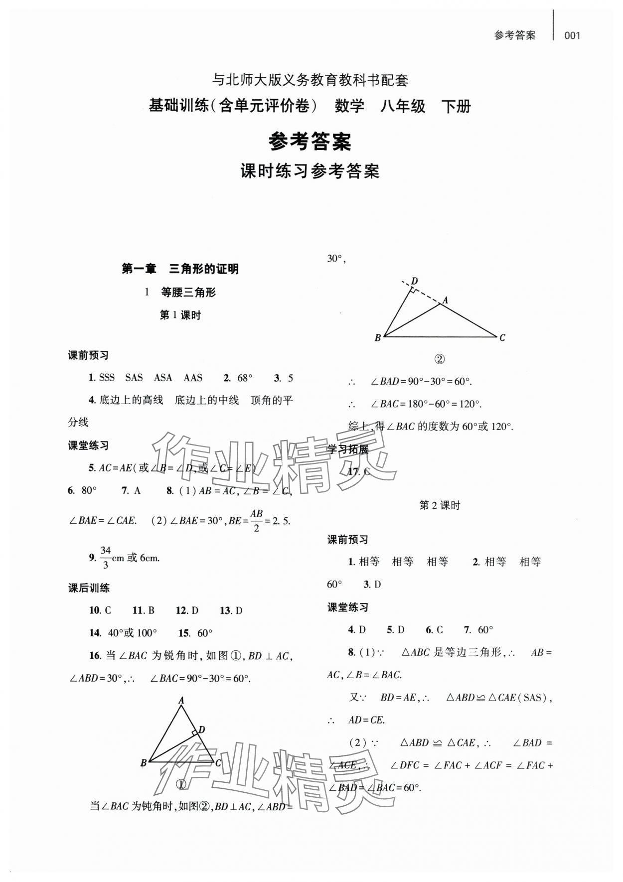 2025年基础训练大象出版社八年级数学下册北师大版 第1页