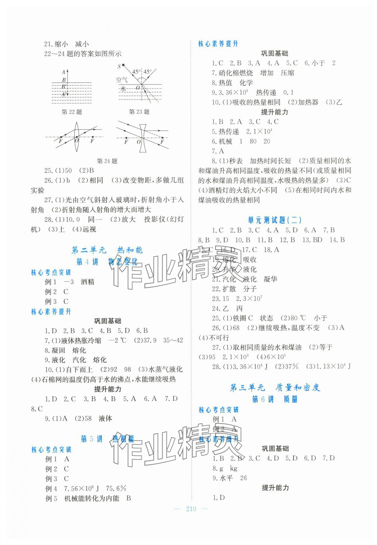 2024年新優(yōu)化設(shè)計初中總復(fù)習(xí)物理 參考答案第2頁