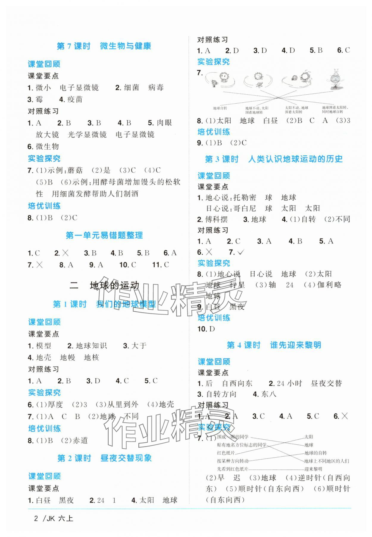 2025年阳光同学课时优化作业六年级科学上册教科版 第2页
