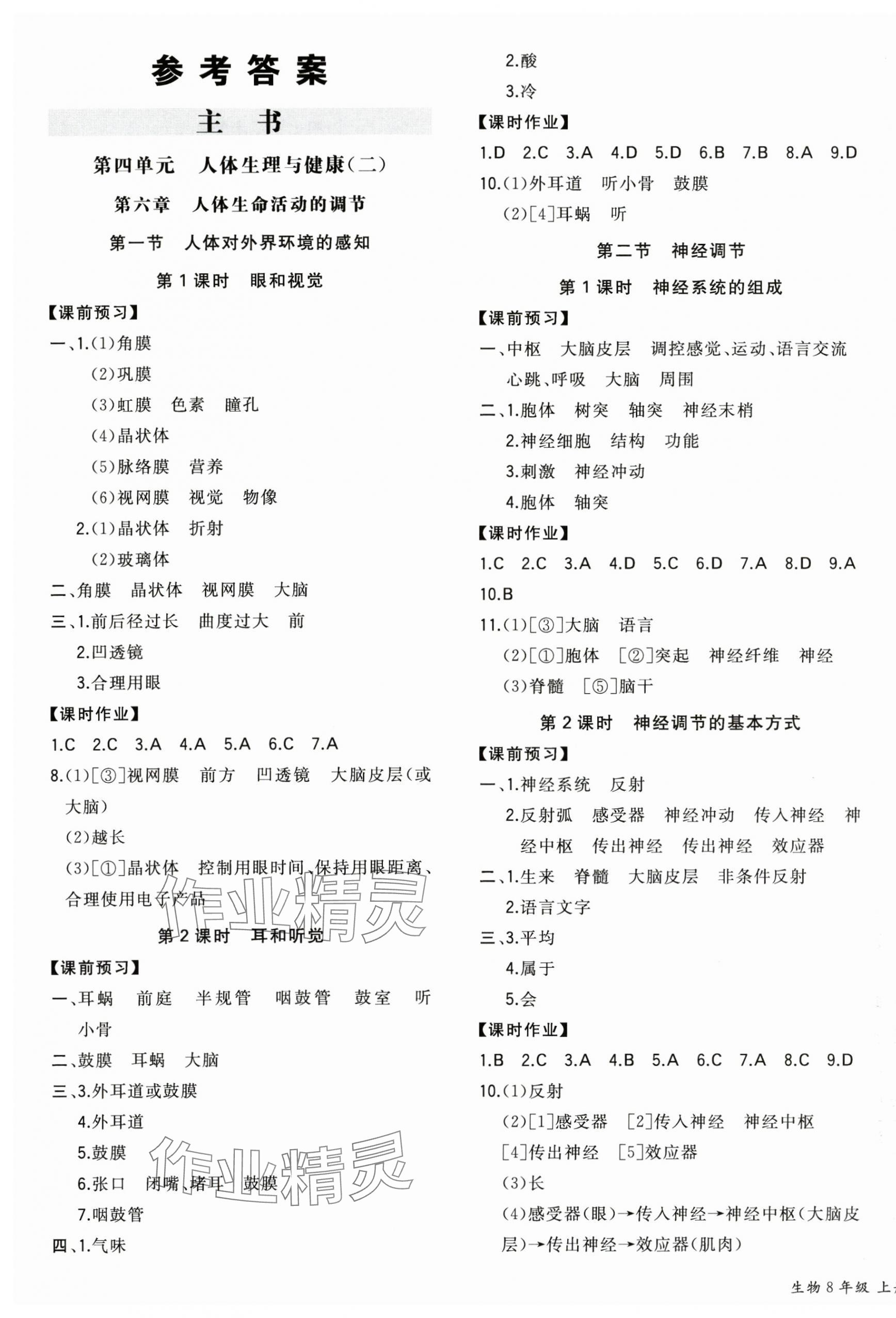 2025年一本八年级生物上册人教版陕西专版 第1页