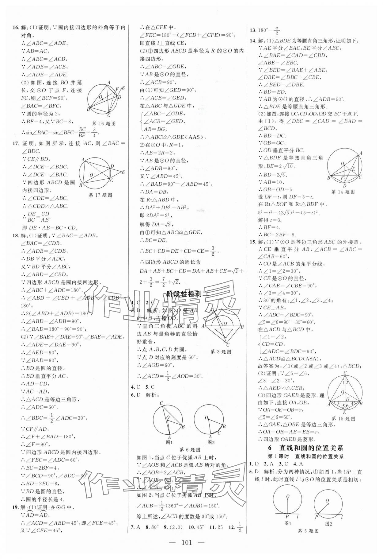 2024年细解巧练九年级数学下册鲁教版54制 参考答案第5页