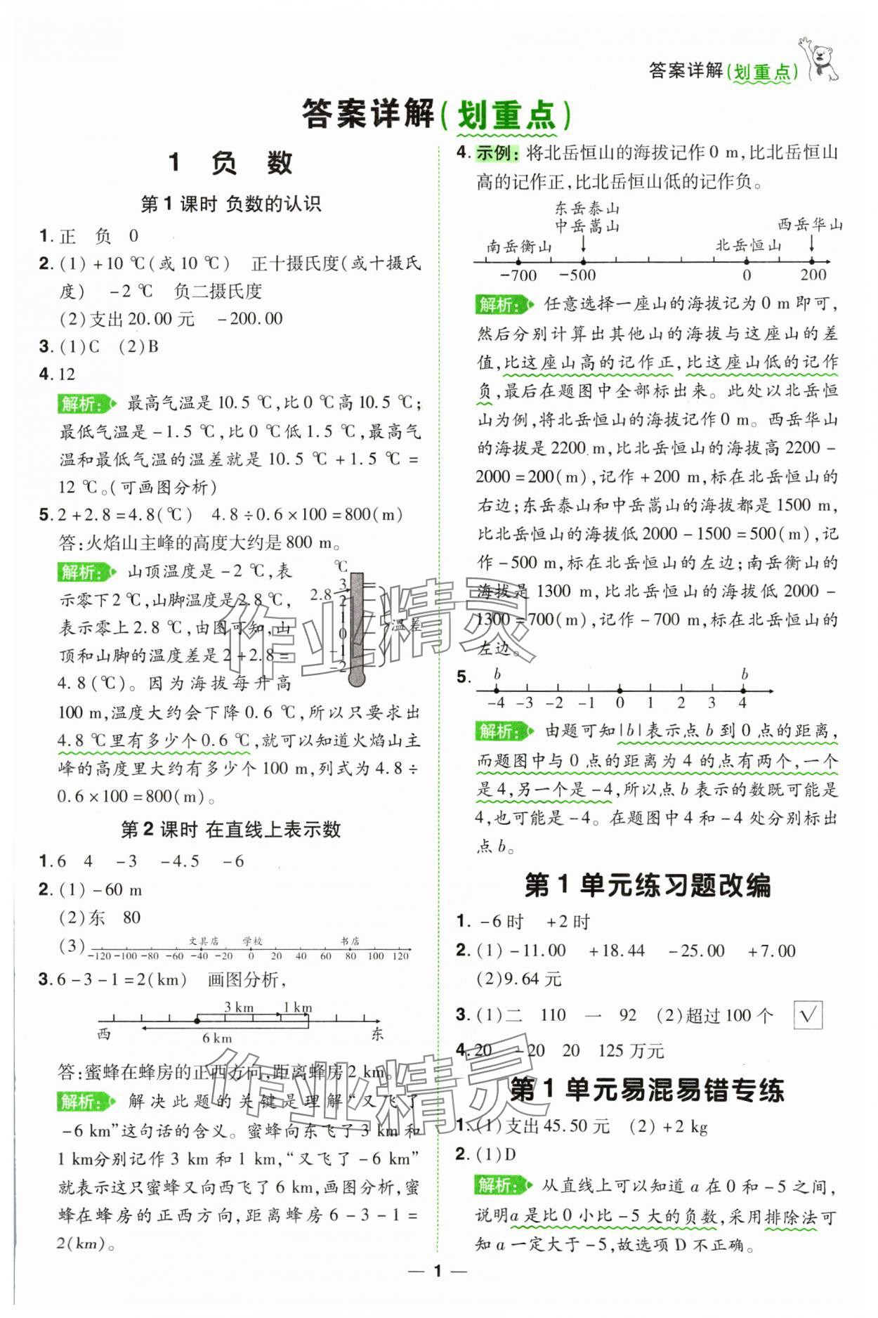 2025年跳跳熊同步練課后小復(fù)習(xí)六年級數(shù)學(xué)下冊人教版 第1頁