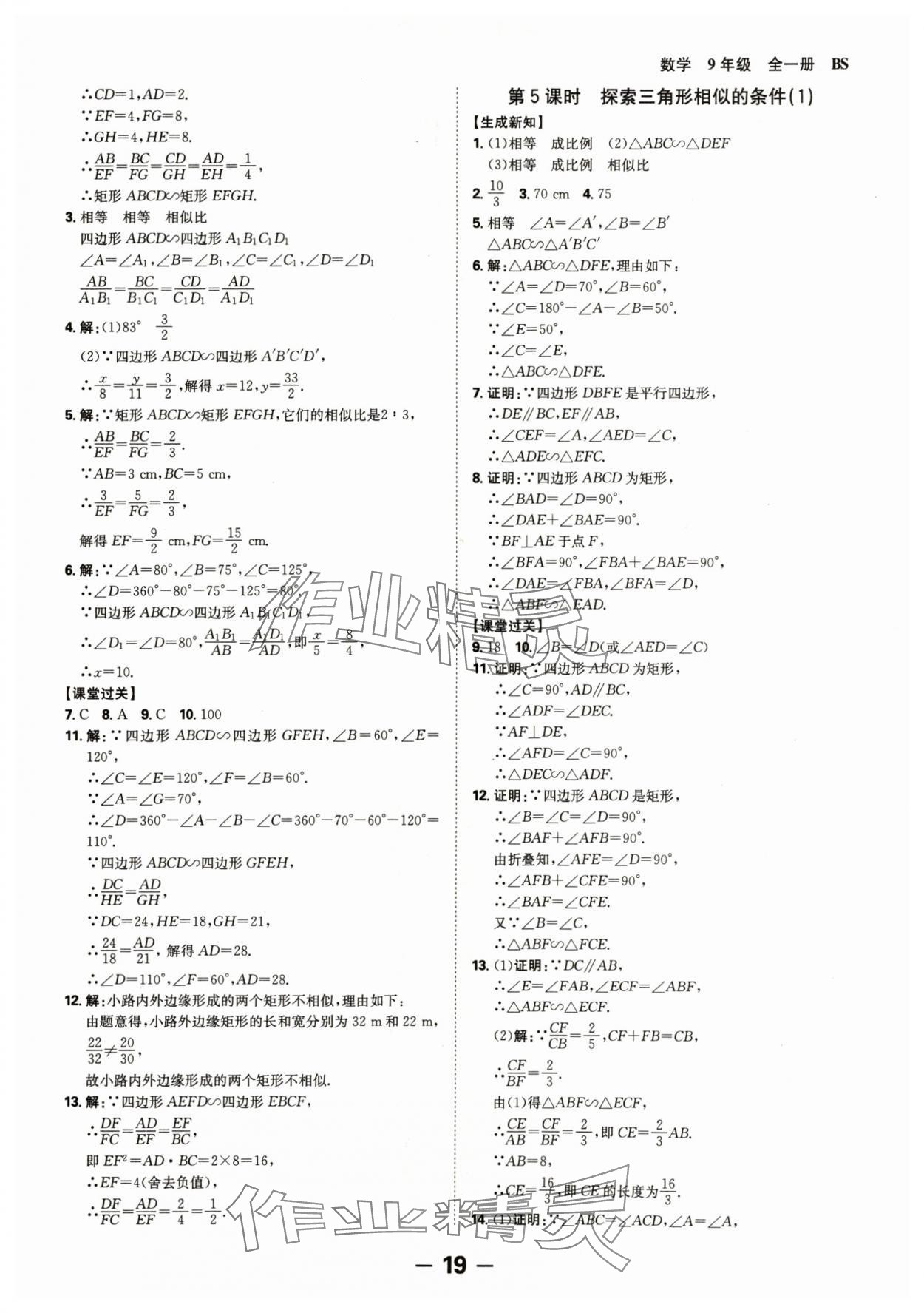 2024年全程突破九年级数学全一册北师大版 第19页