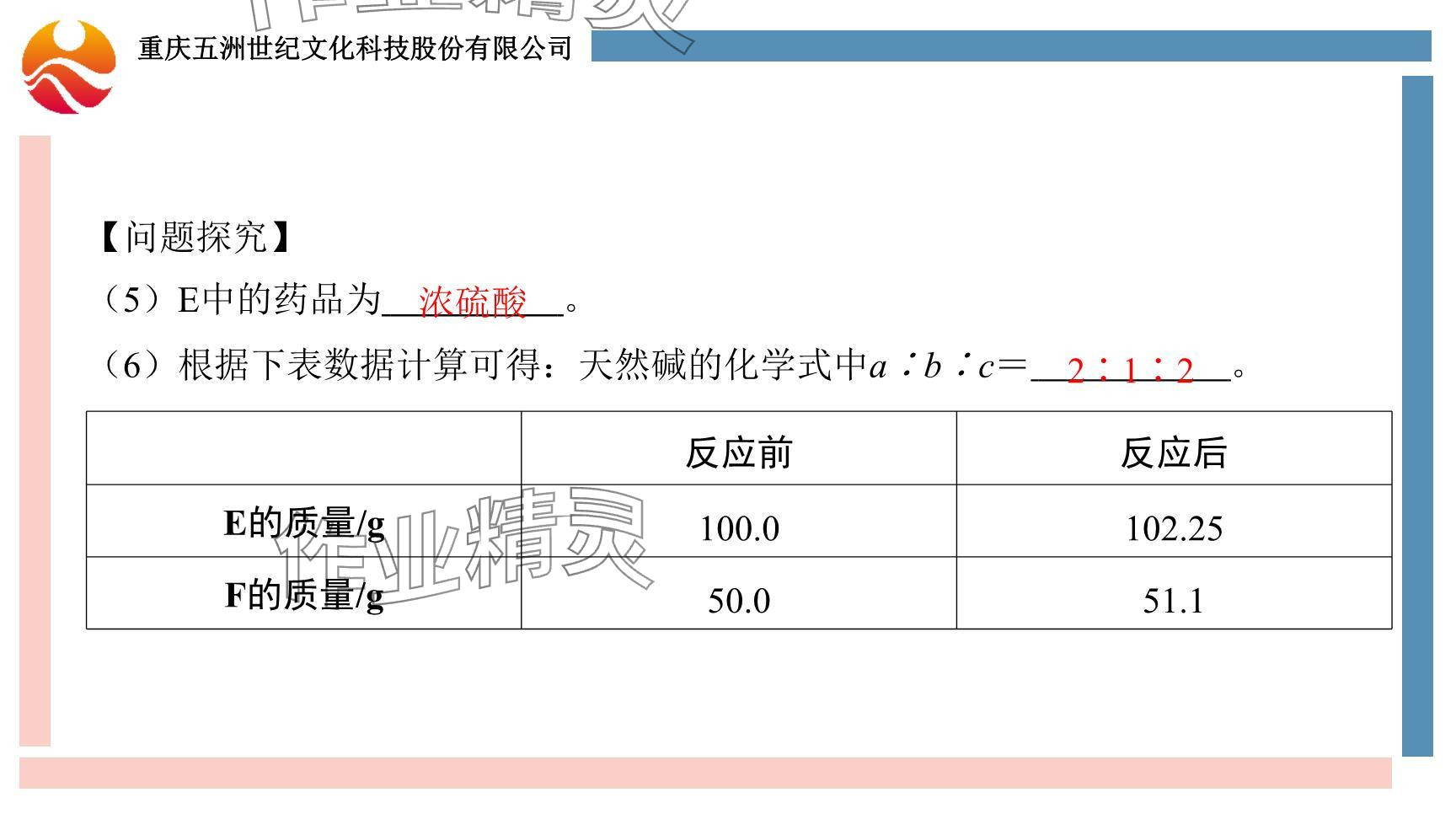 2024年重慶市中考試題分析與復(fù)習(xí)指導(dǎo)化學(xué) 參考答案第100頁